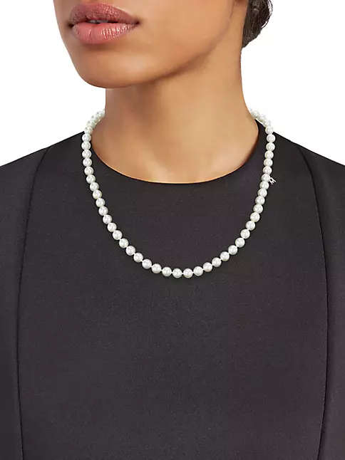 Mikimoto Every Essentials Cultured Pearl Strand Necklace White Gold