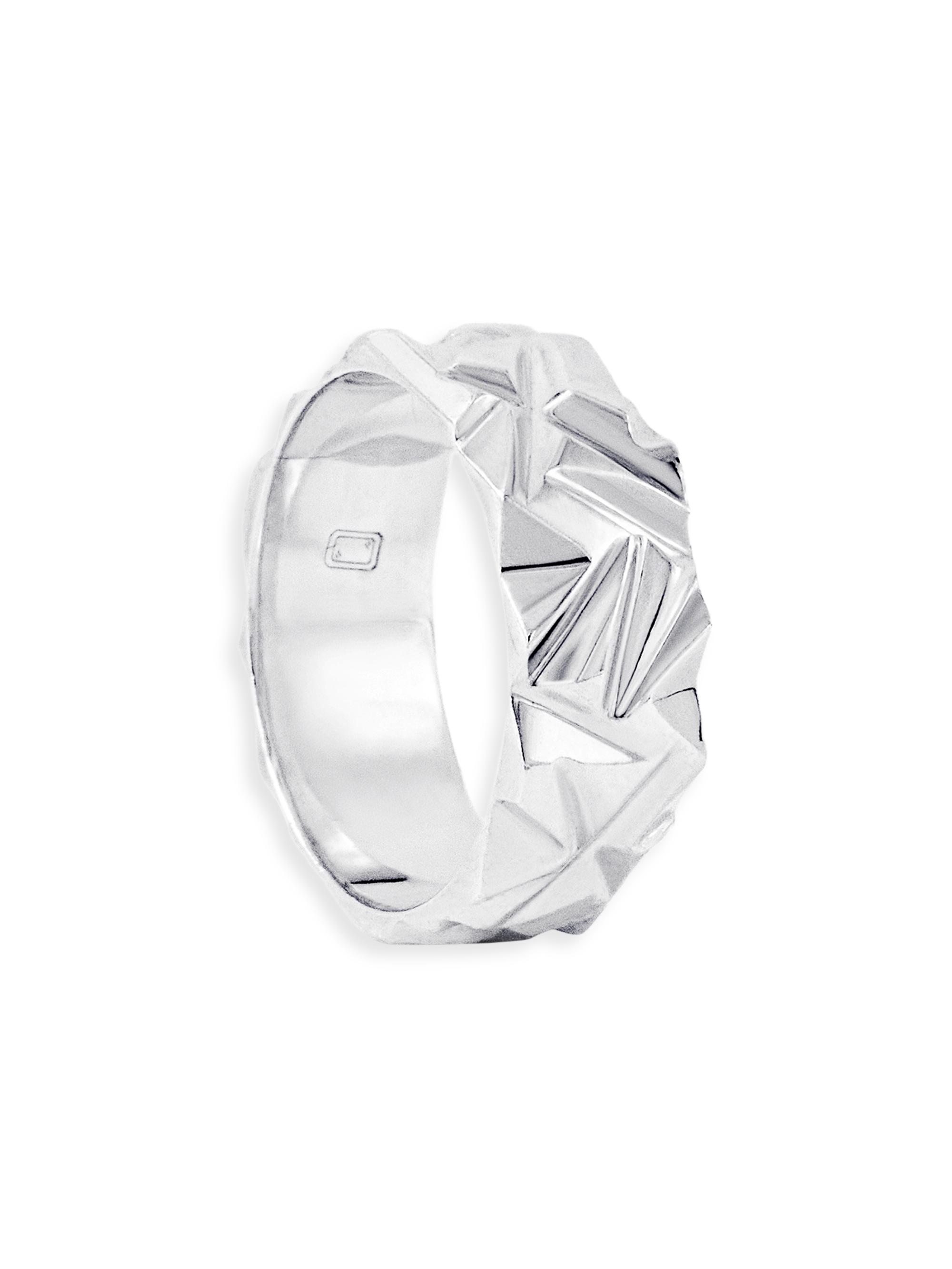 Bernard James Men's Unisex MIRROR Sterling Silver Macro Ring - Sterling Silver