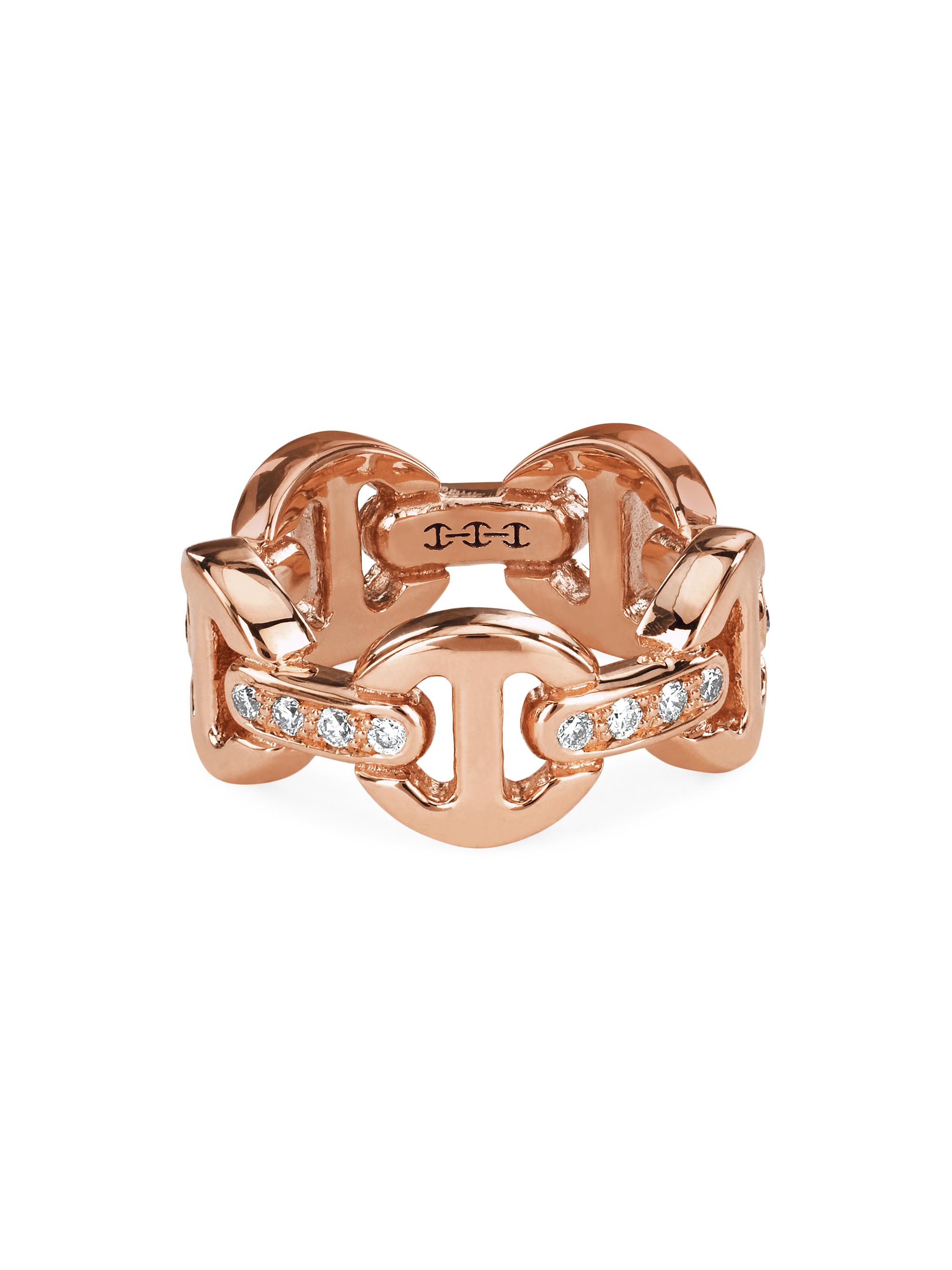 Hoorsenbuhs Women's Dame 18K Rose Gold & 0.38 TCW Diamond Tri-Link Ring - Rose Gold