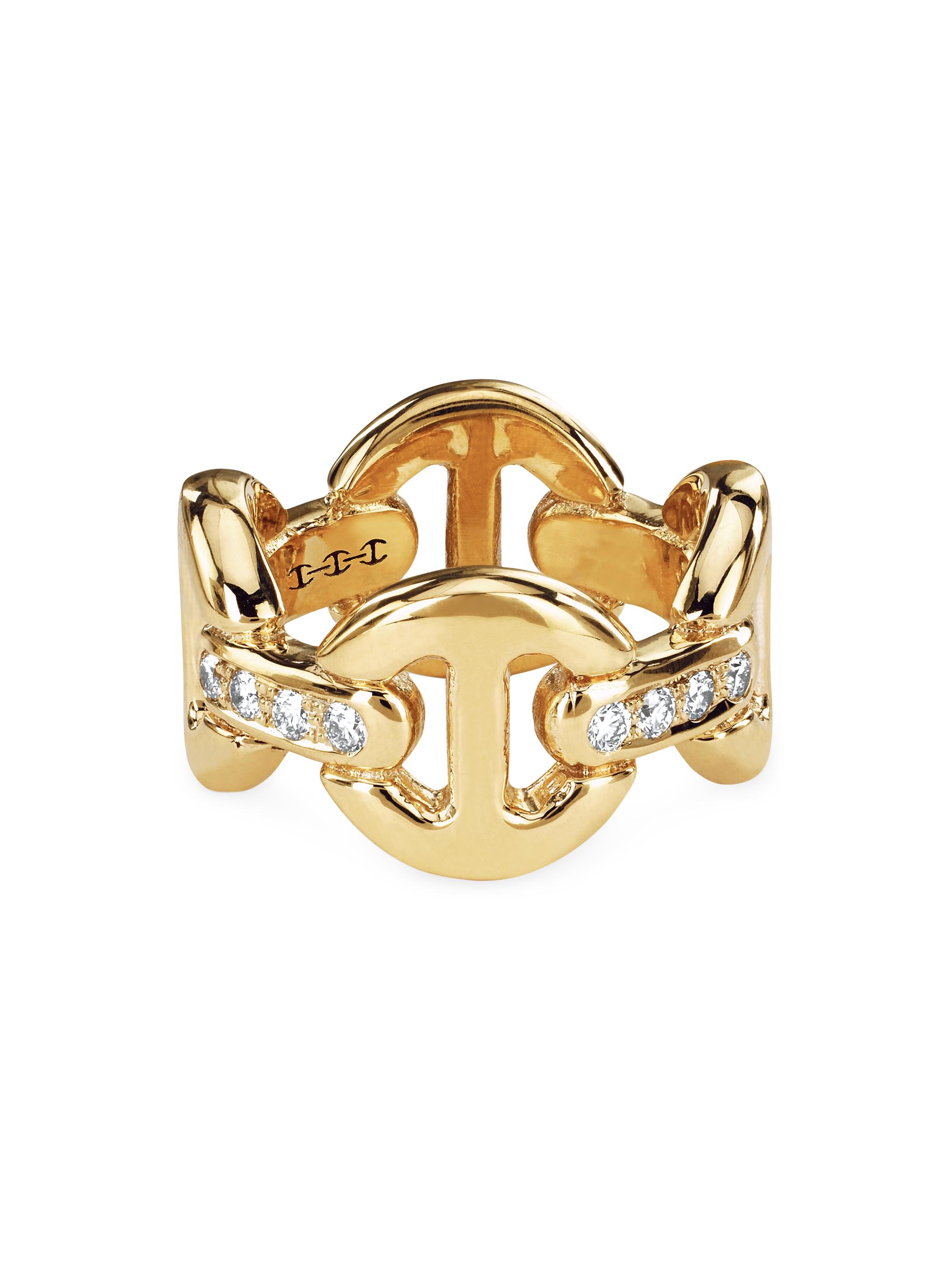 Hoorsenbuhs Women's Dame 18K Yellow Gold & 0.57 TCW Diamond Quad-Link Ring - Yellow Gold