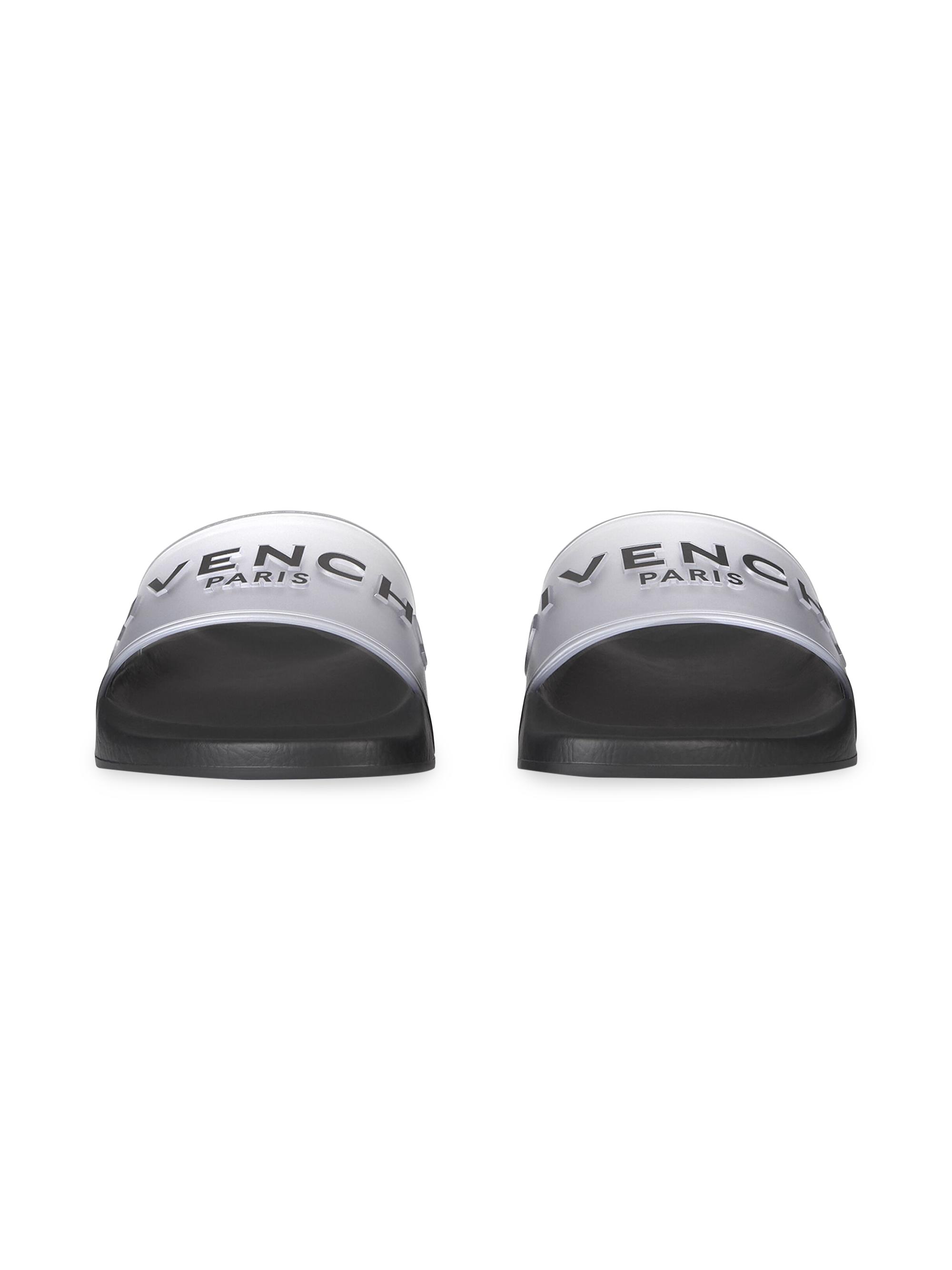 Givenchy Black & White Patterned Logo Slide Sandals All Over Print Flat Sandals - Black/White – Feature main image 4