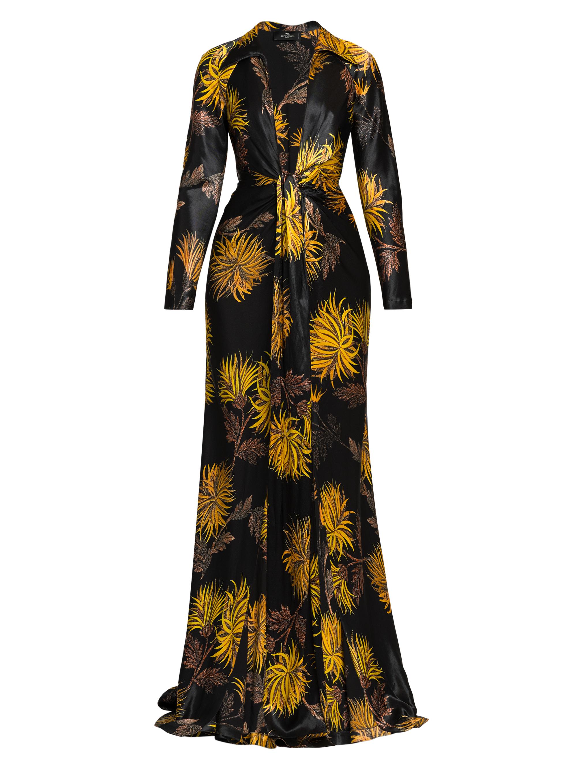 Etro Women's Dahlia Floral Plunge Gown - Black