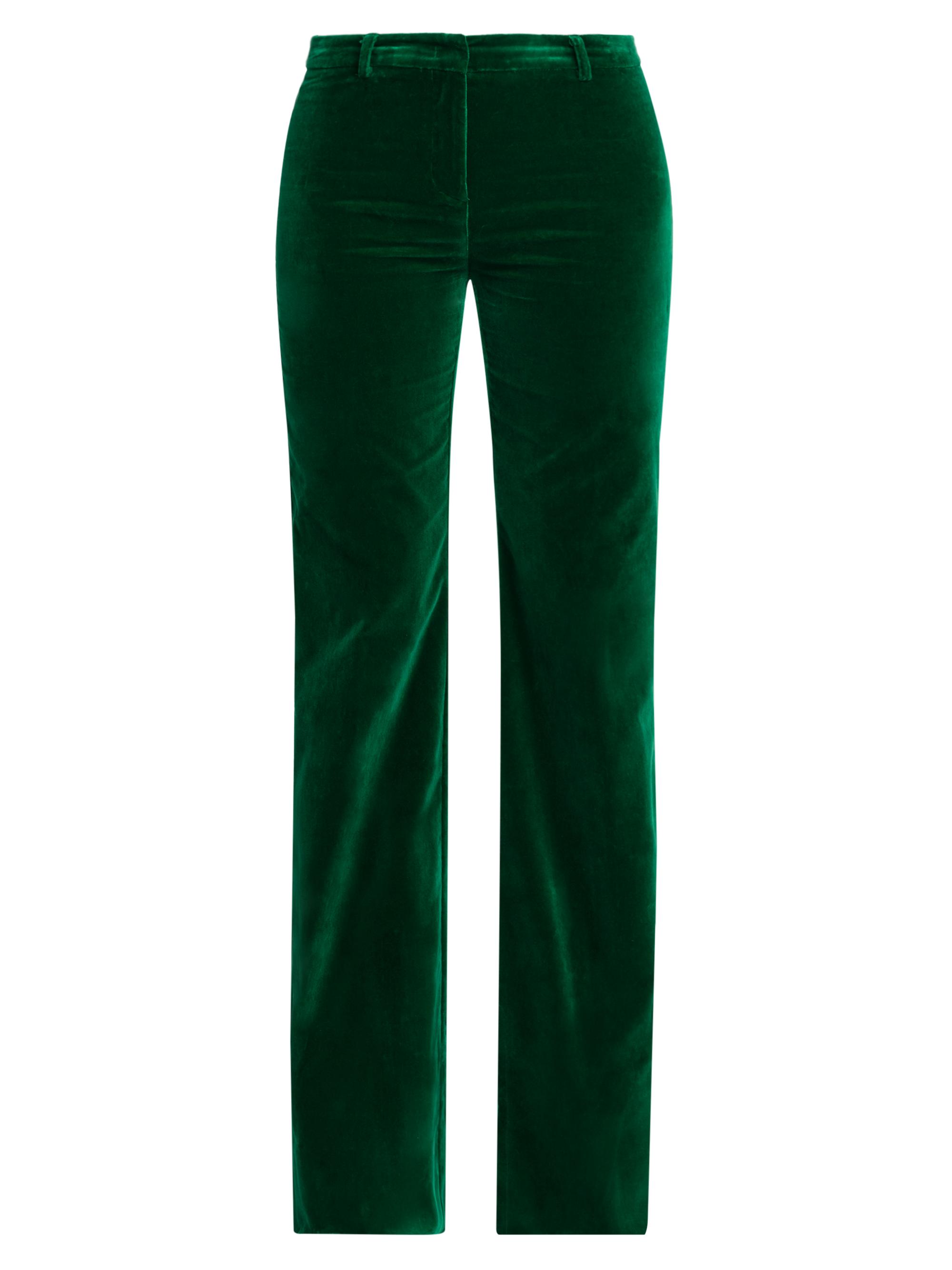 Etro Women's Velvet Low-Rise Boot-Cut Pants - Mixed Green