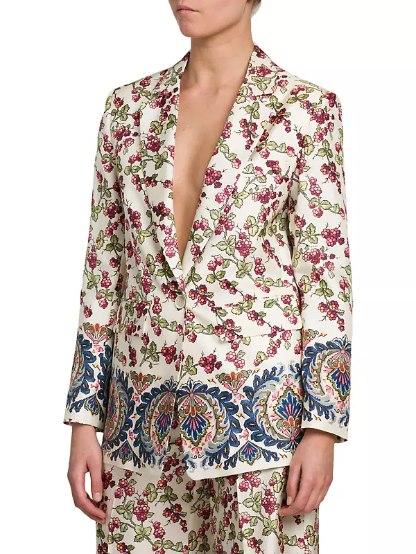 Shop Etro Silk Berry Blazer | Saks Fifth Avenue Shop Etro Silk Berry Blazer | Saks Fifth Avenue