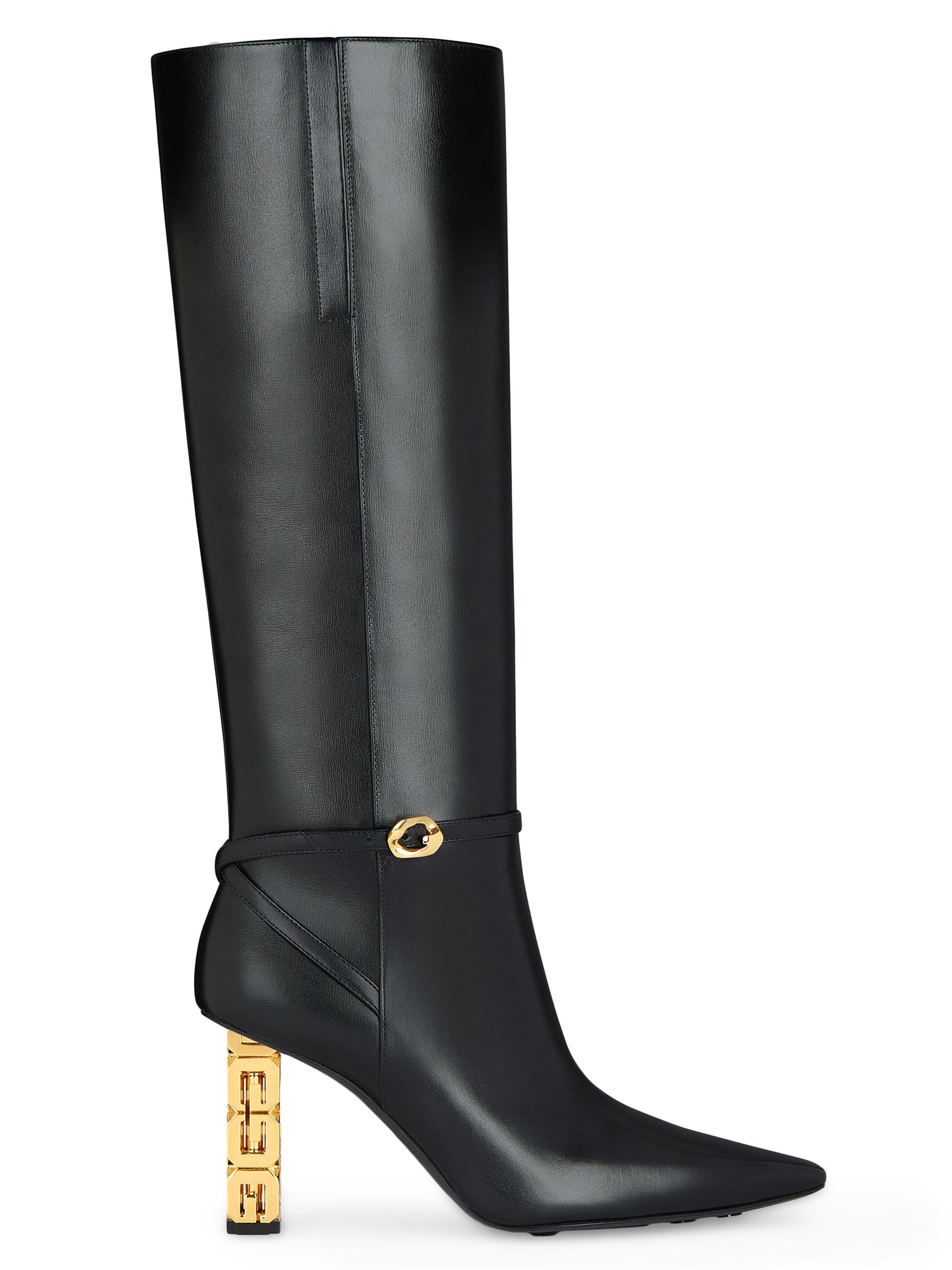 Givenchy Women's G Cube 85 Leather Tall Boots - Black