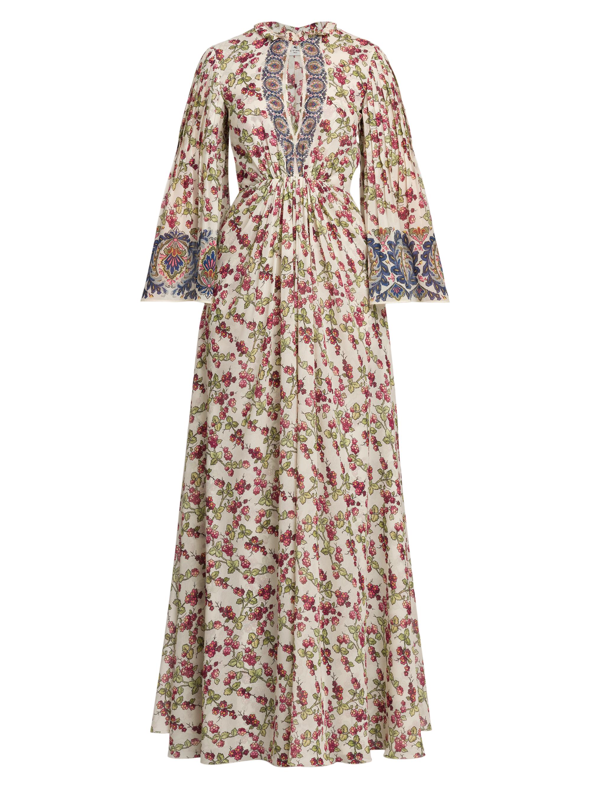 Etro Women's Berry Print Silk Kimono Gown - White