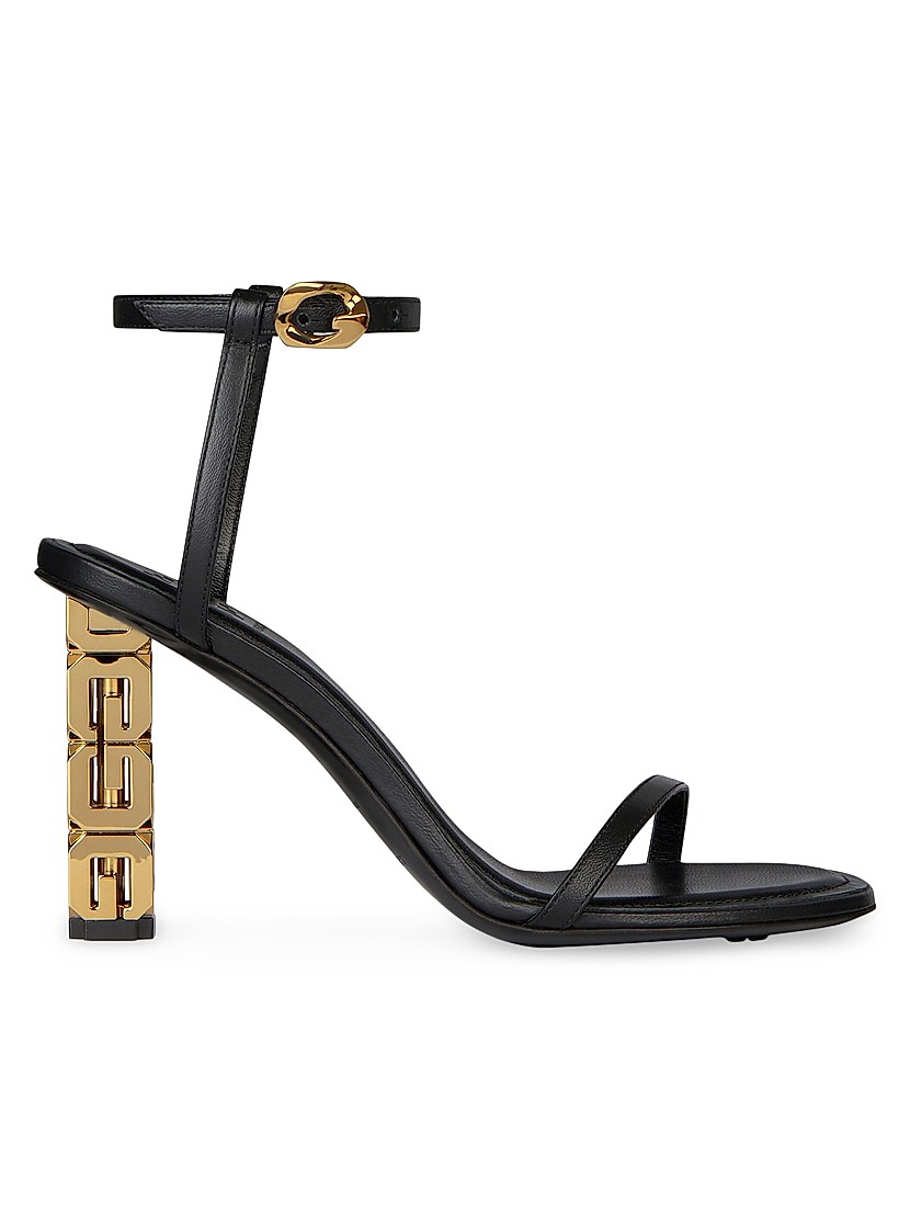 Shop Givenchy G Cube Sculptural Heel Leather Sandals | Saks Shop Givenchy G Cube Sculptural Heel Leather Sandals | Saks