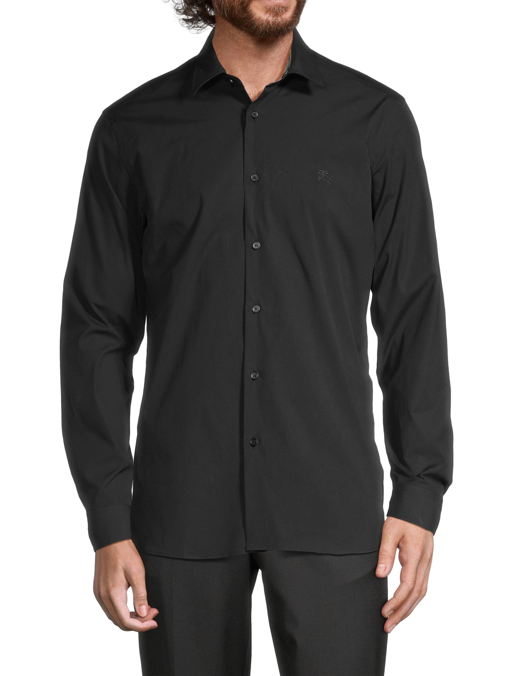 Dress Shirt Burberry Long Sleeve For Men Burberry Cotton Shirt Male S