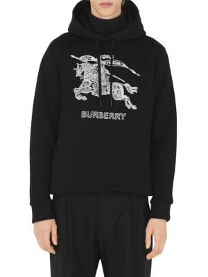 BURBERRY - Logo Cotton Hoodie