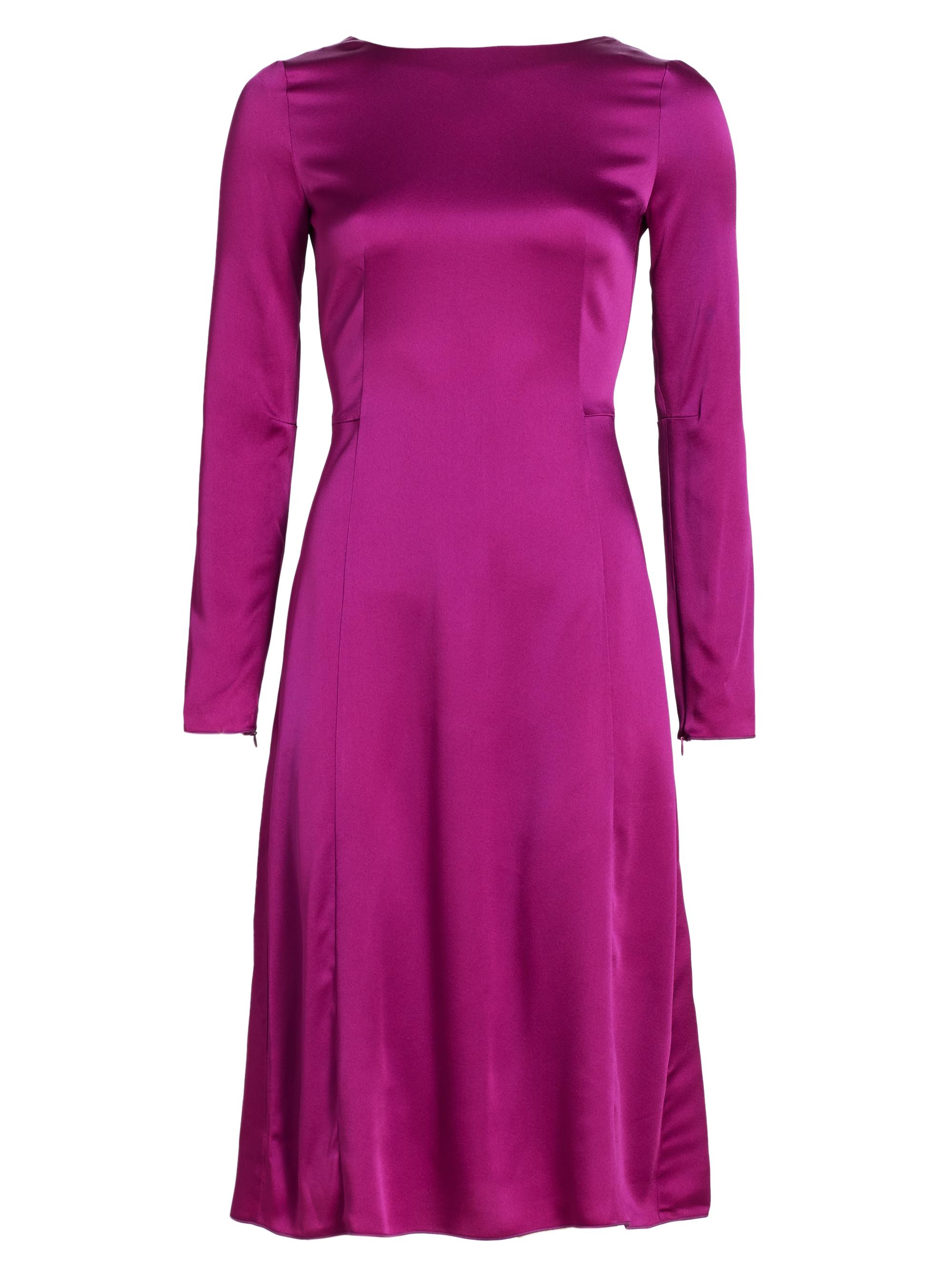 Piazza Sempione Women's Shiny Enver Long-Sleeve Midi-Dress - Fuchsia
