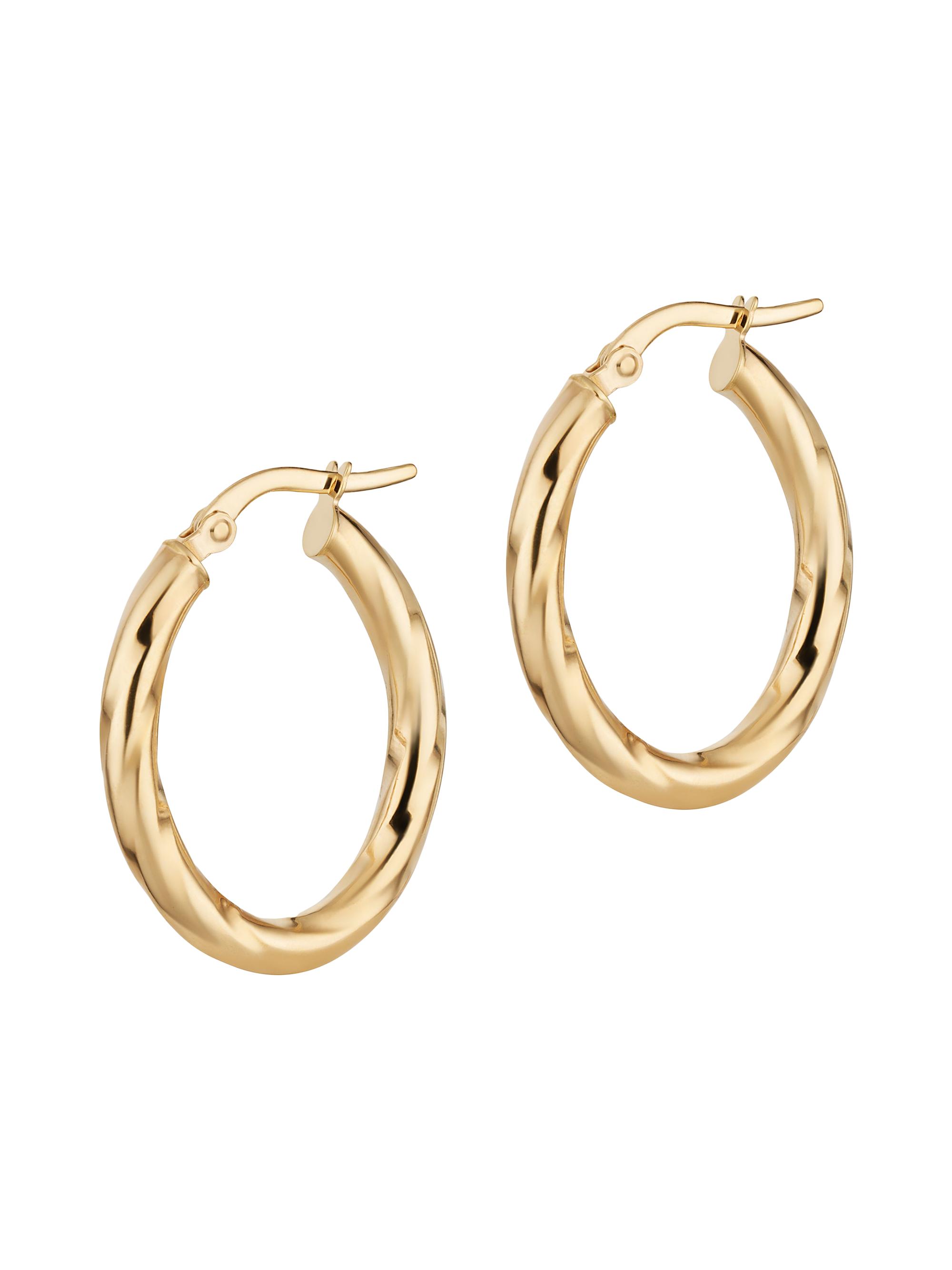 Oradina Women's 14K Yellow Gold Goddess Oval Hoops - Yellow Gold