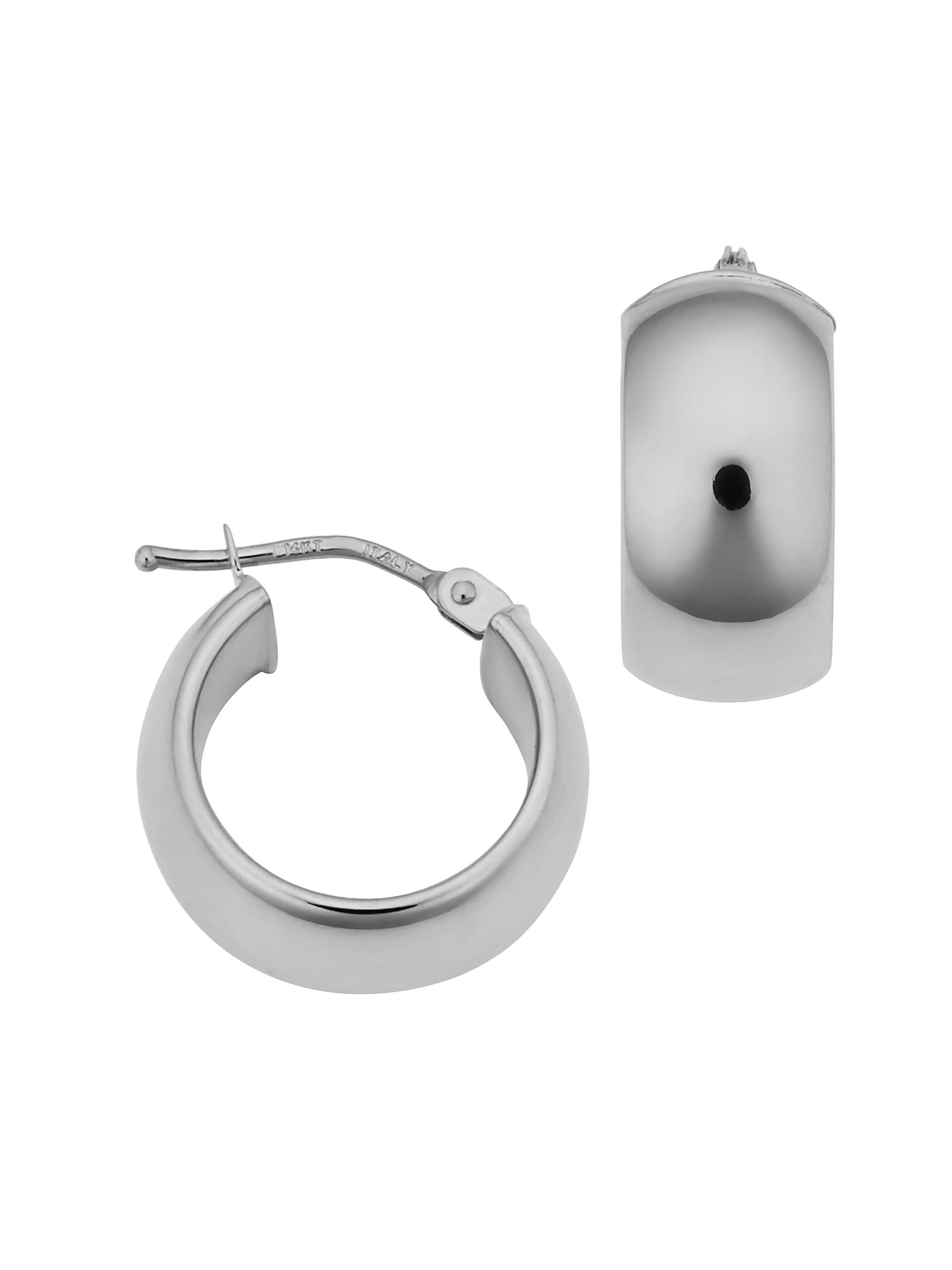 Oradina Women's 14K White Gold High Society Hoops - White Gold