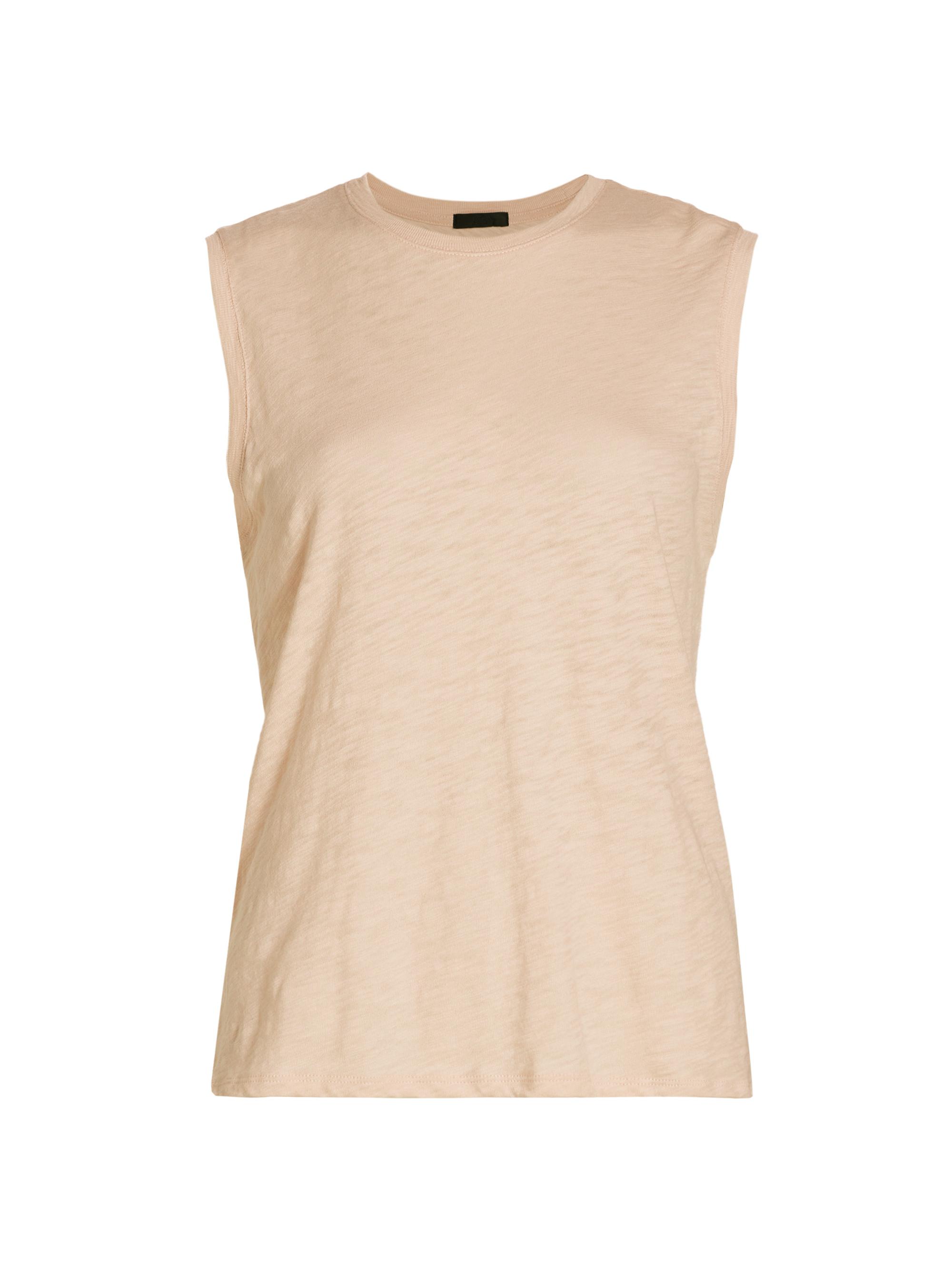 ATM Anthony Thomas Melillo Women's Sleeveless Schoolboy T-Shirt - Camel