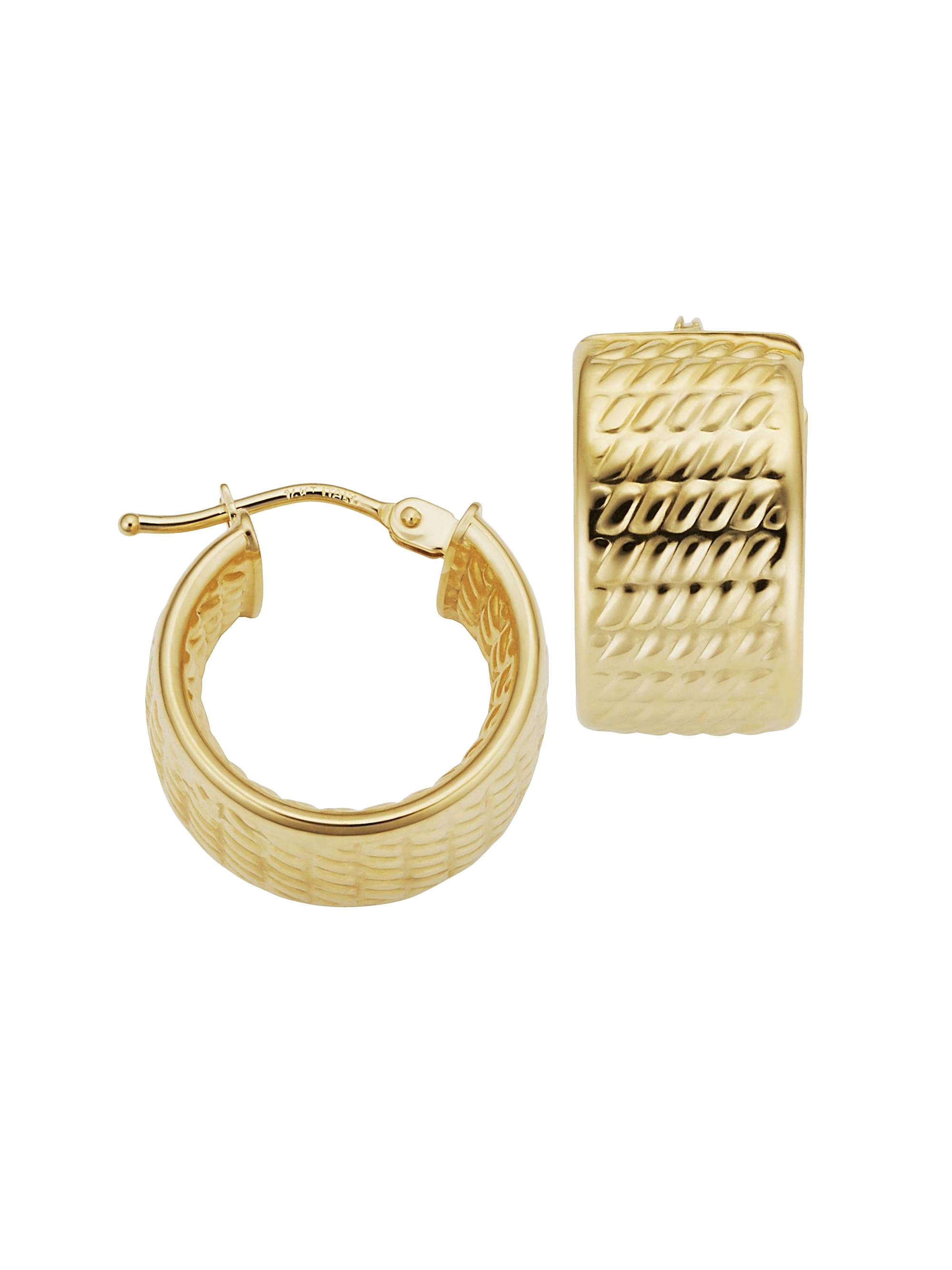 Oradina Women's 14K Yellow Gold Moto Bold Hoops - Yellow Gold