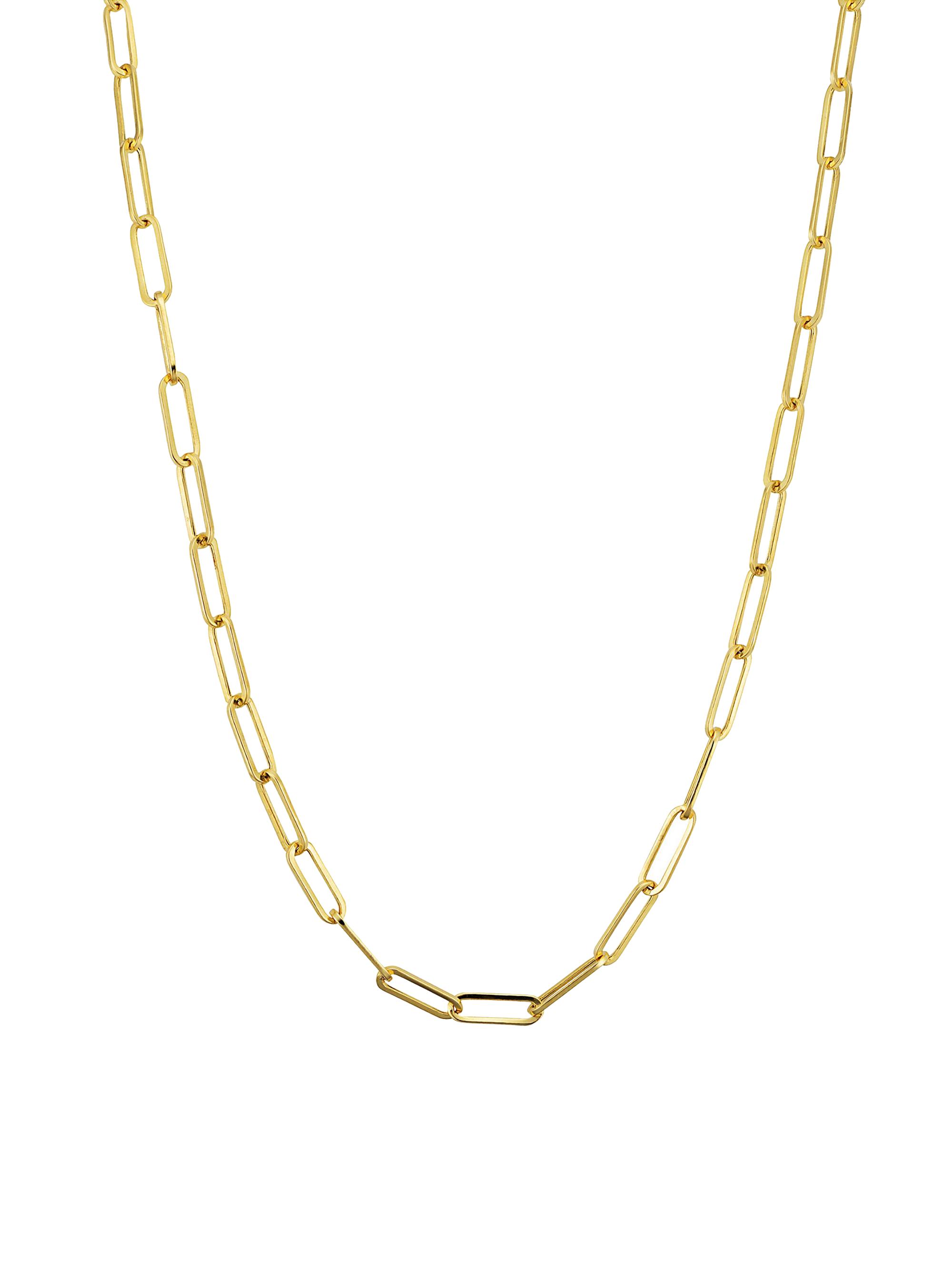 Oradina Women's K Yellow Gold Venice Link Choker - Yellow Gold
