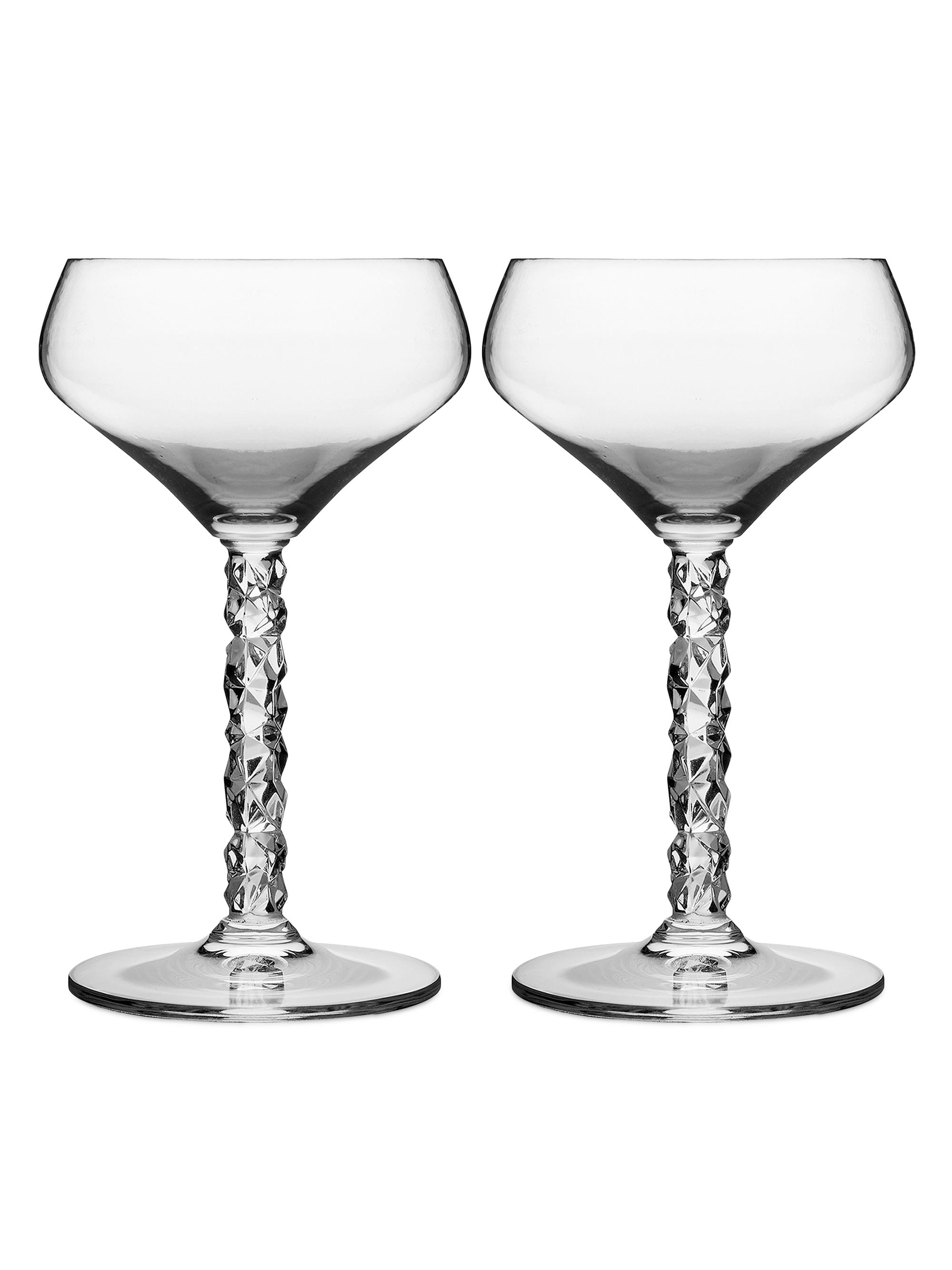 Orrefors Carat 2-Piece Coupe Glass Set - Clear