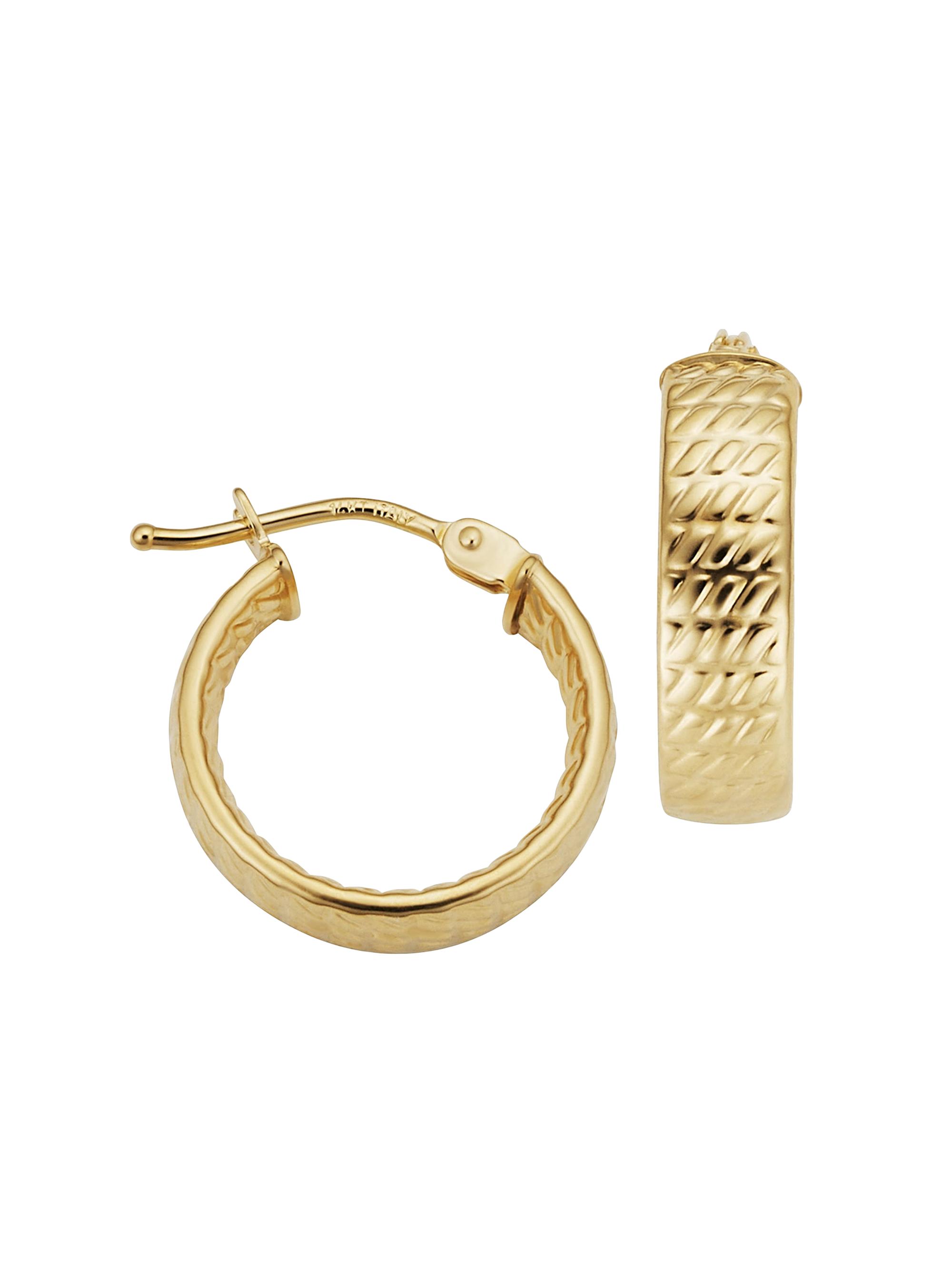 Oradina Women's 14K Yellow Gold Moto Mini Hoops - Yellow Gold