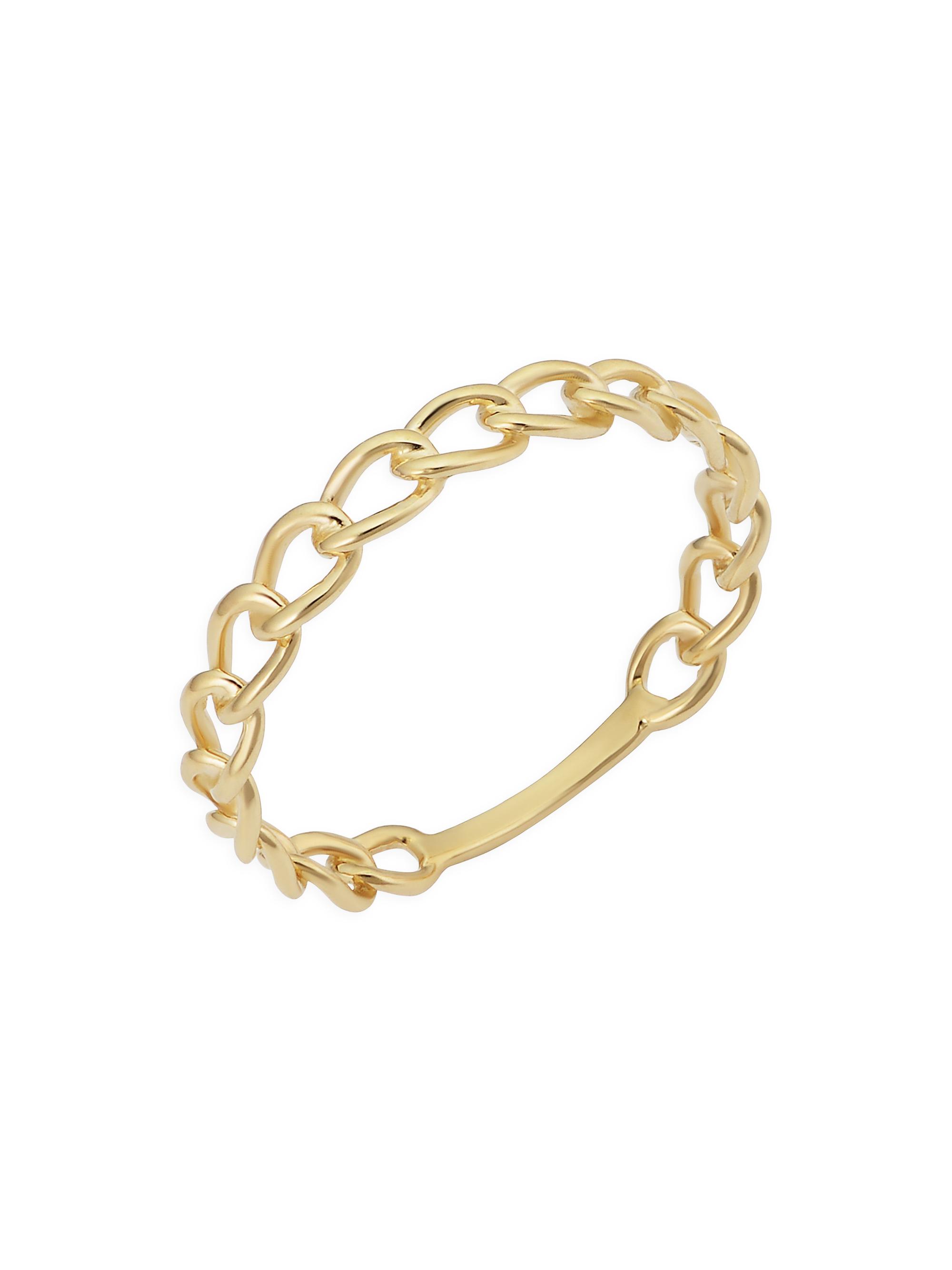 Oradina Women's 14K Yellow Gold 1956 Dainty Curb Link Ring - Yellow Gold