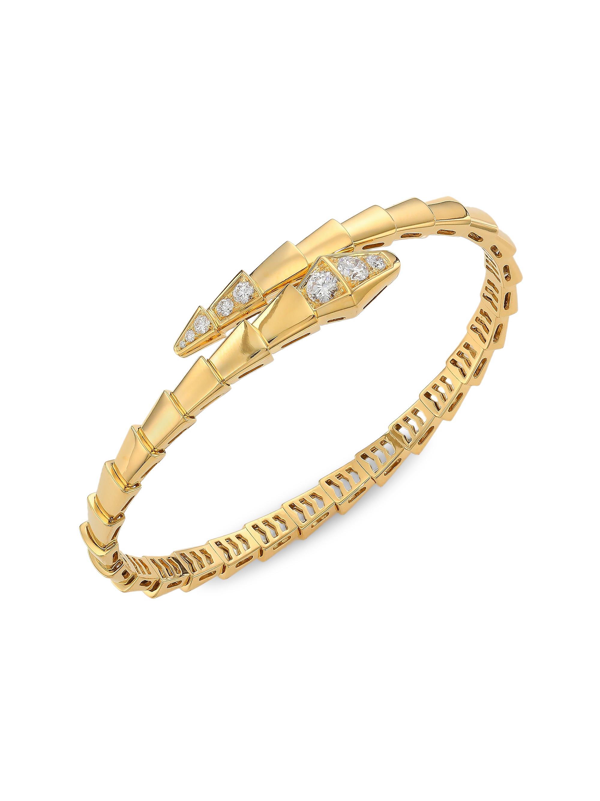 BVLGARI Women's Serpenti Viper 18K Yellow Gold & 0.47 TCW Diamond Bangle - Yellow Gold