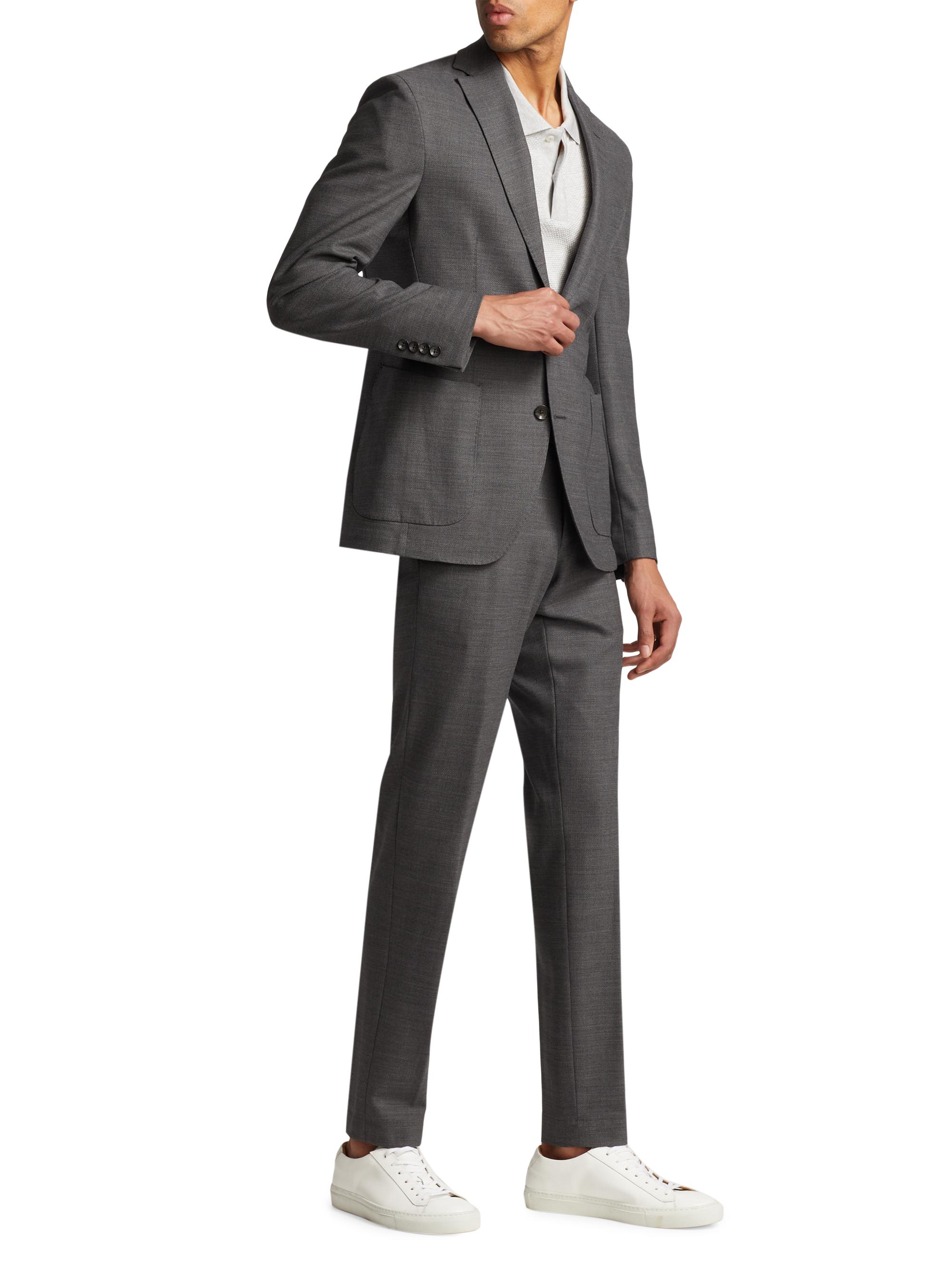 Saks Fifth Avenue
 Modern Fit Grid Check Wool Blend Suit