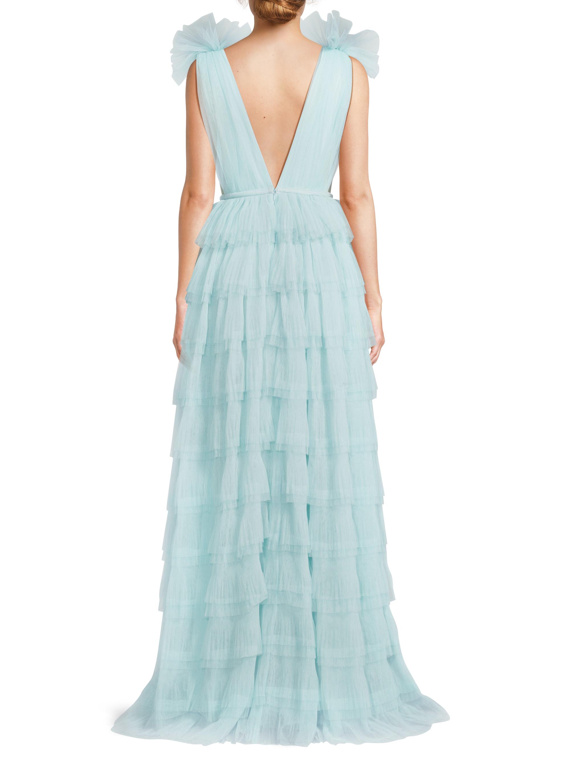 Sau Lee Sabrina Tulle Plunge Gown | Saks Fifth Avenue