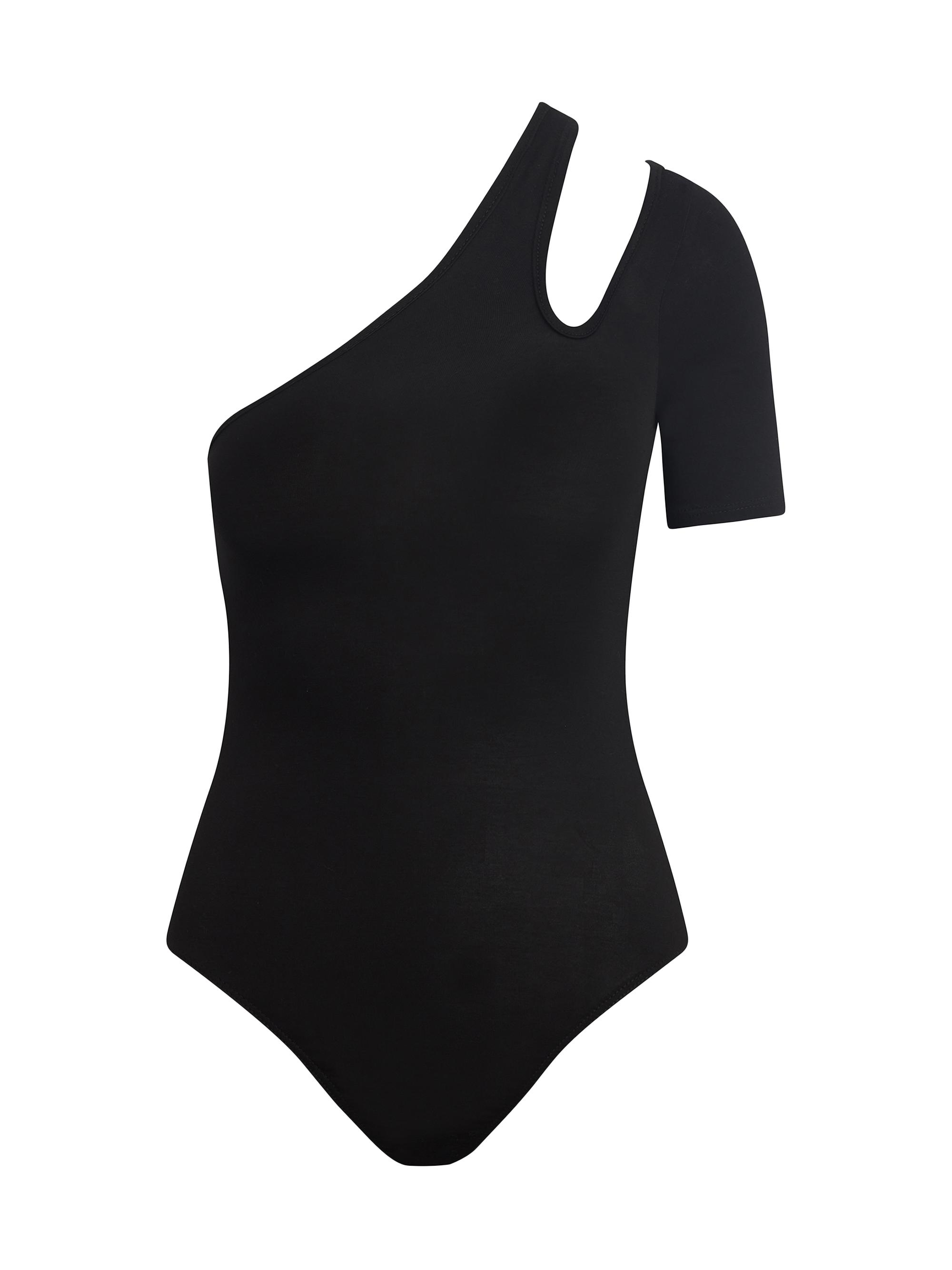 Hudson Jeans Women's Asymmetric Bodysuit - Black