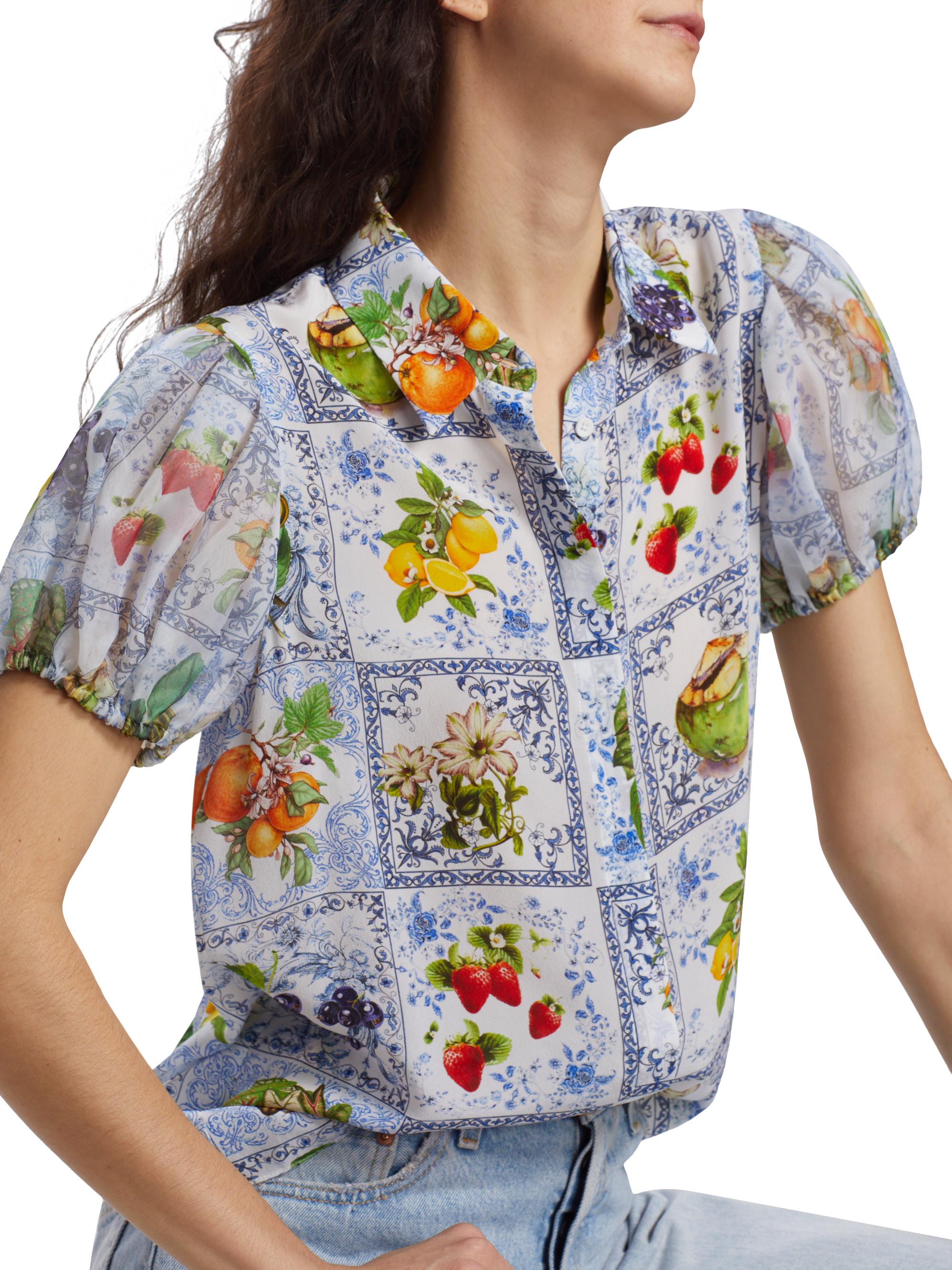 Alice + Olivia Willa Silk Shirt | Saks Fifth Avenue