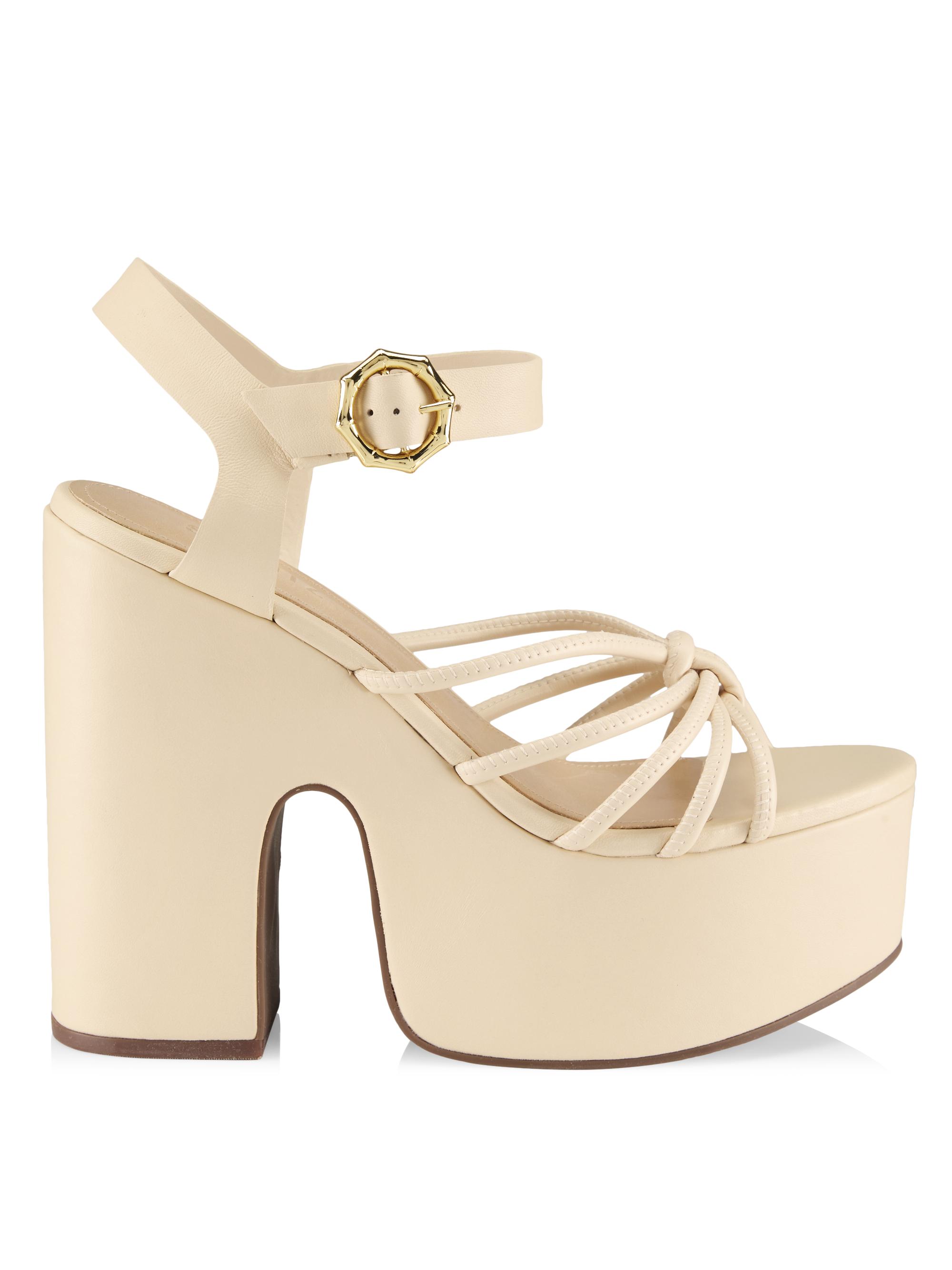 Schutz Women's Mahi Cut-Out Platform Sandals - Eggshell