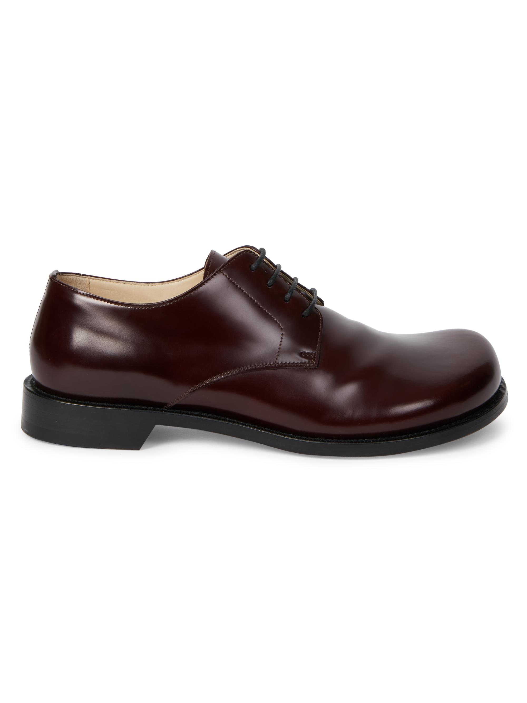 LOEWE Men's Terrace Lace-Up Leather Shoes - Burgundy