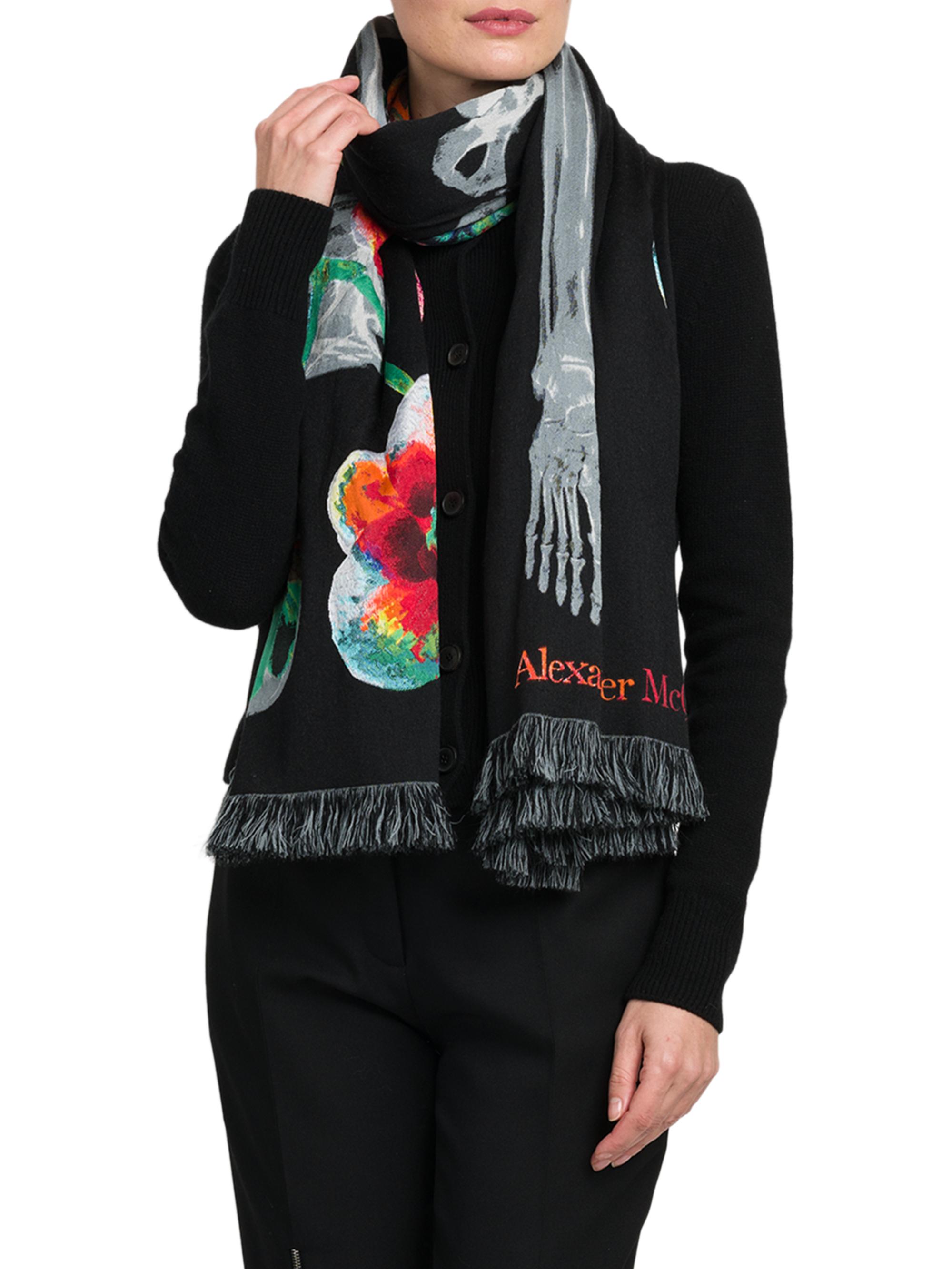 ALEXANDER McQUEENスカーフ【美品】ユニセックス 0400018993066_BLACKRED?wid=600