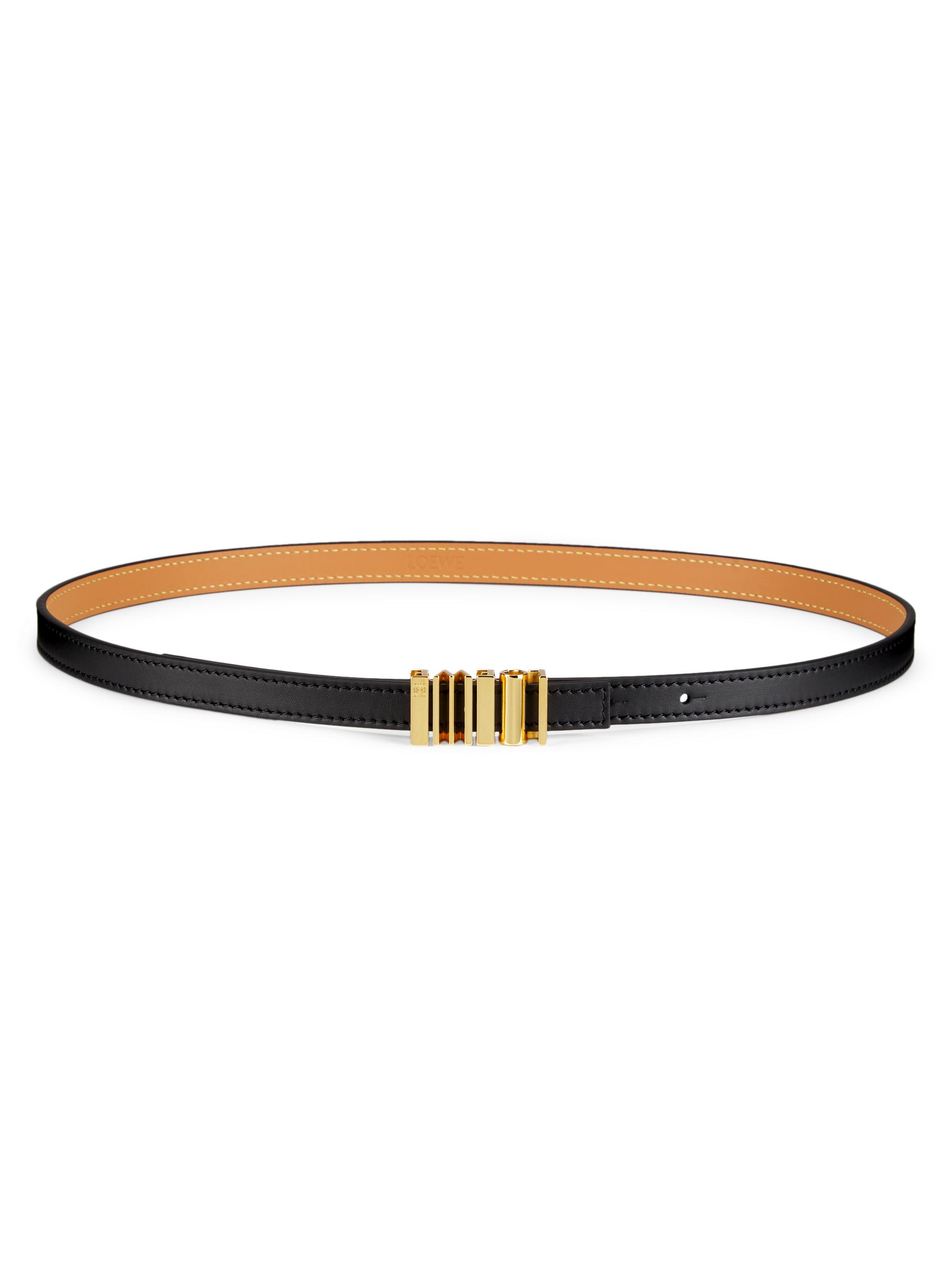 LOEWE レザー ベルト 90/36 Loewe - Black & Gold Round Soft Leather Belt | Mitchell Stores
