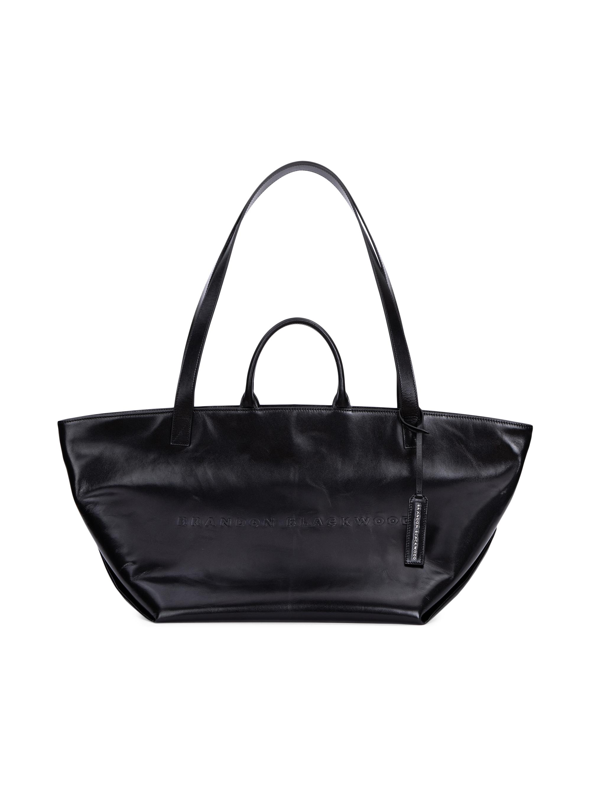 Brandon Blackwood Men's Everyday Leather Tote Bag - Black