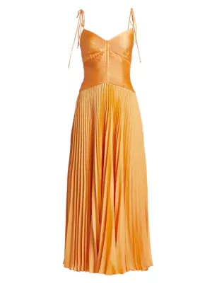 Shop Derek Lam 10 Crosby Rochelle Satin Pleated Cami Dress | Saks Fifth  Avenue