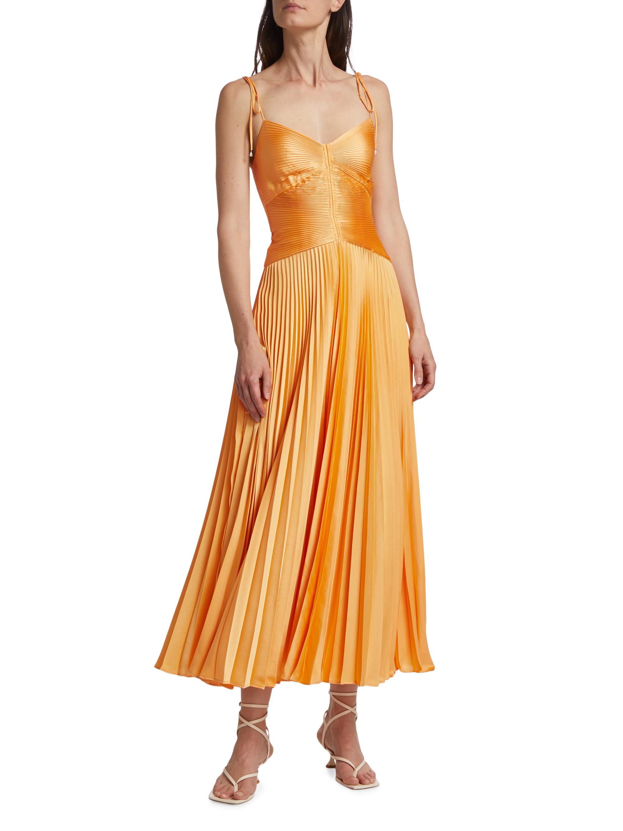 slim fit dress slacks Silky Satin Midi Gold main image 1