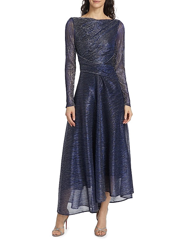 Talbot Runhof Long Sleeve Metallic Gown Saks Fifth Avenue Talbot Runhof Long Sleeve Metallic Gown Saks Fifth Avenue