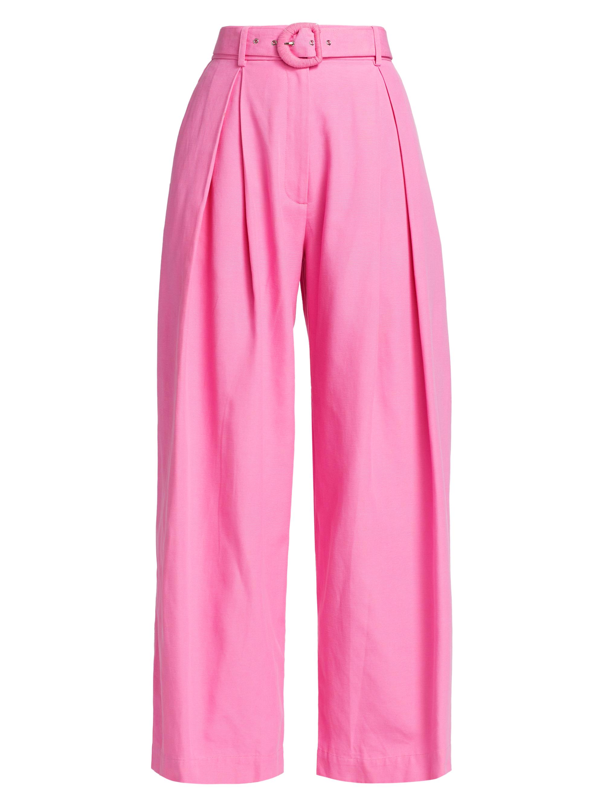 Farm Rio Women's Tailored Pleat-Front Pants - Pink