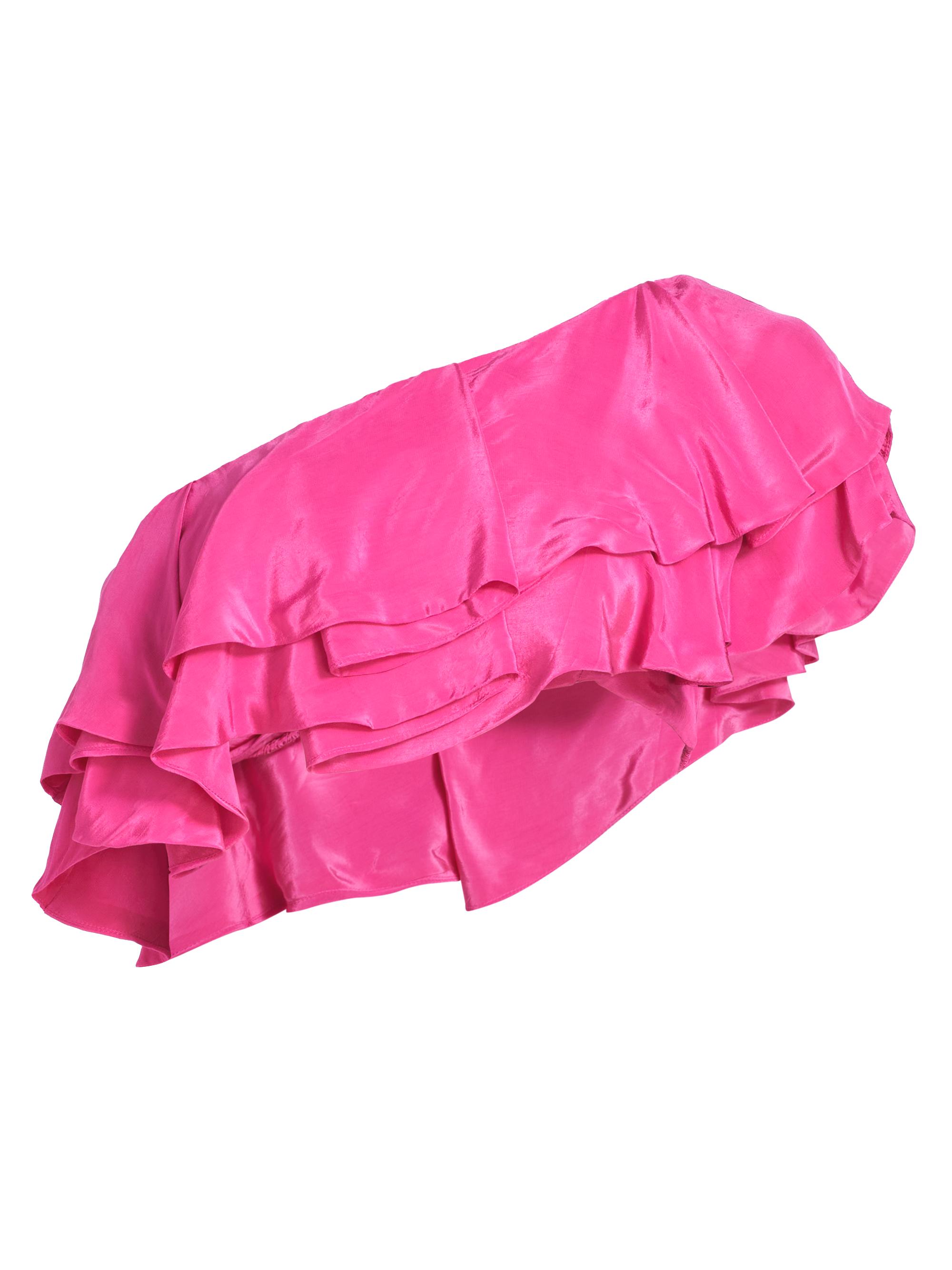 Farm Rio Women's Marocain Ruffle Top - Dark Pink