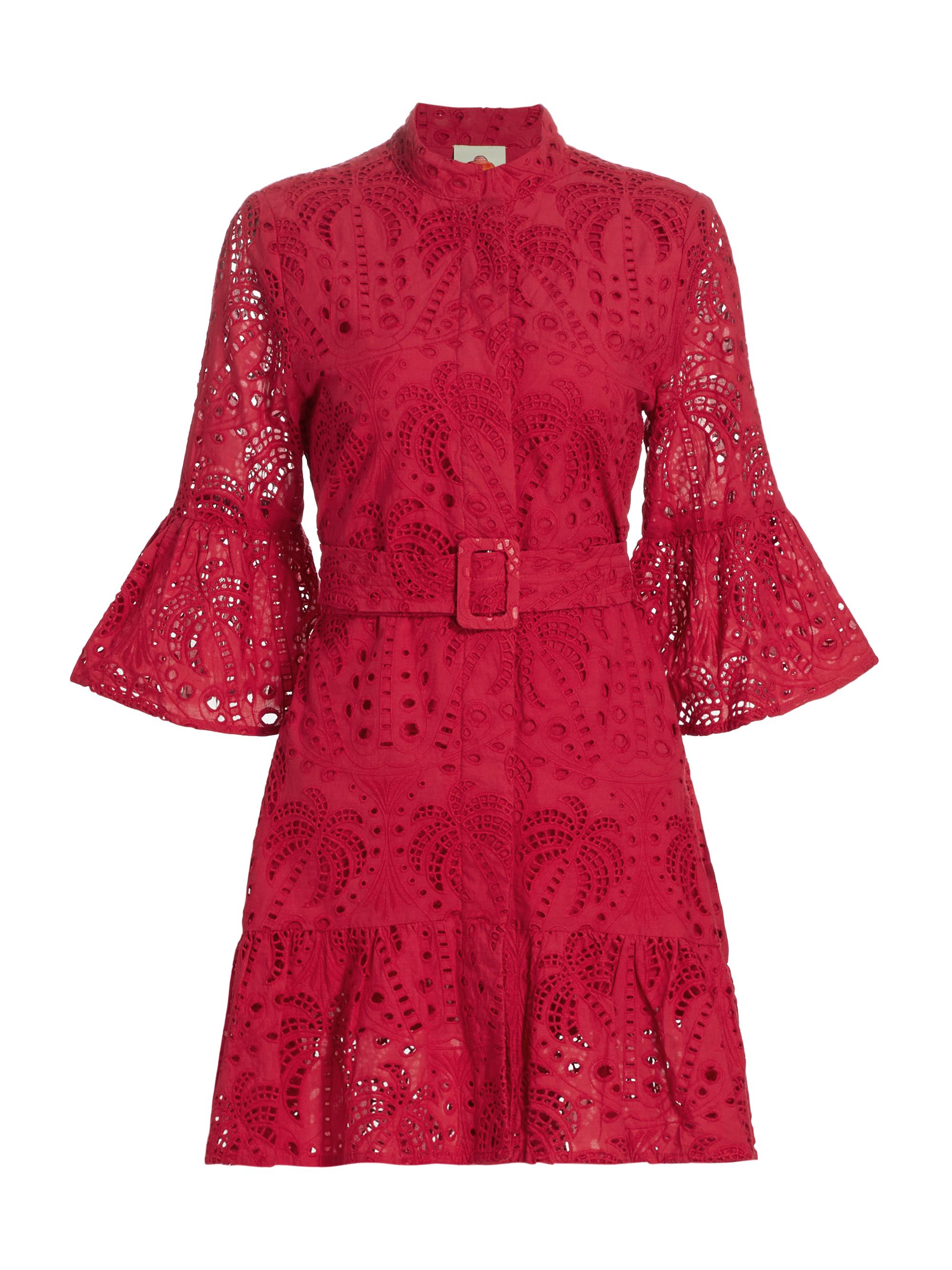 open lace back dress Richelieu Mini Dress Red main image 1