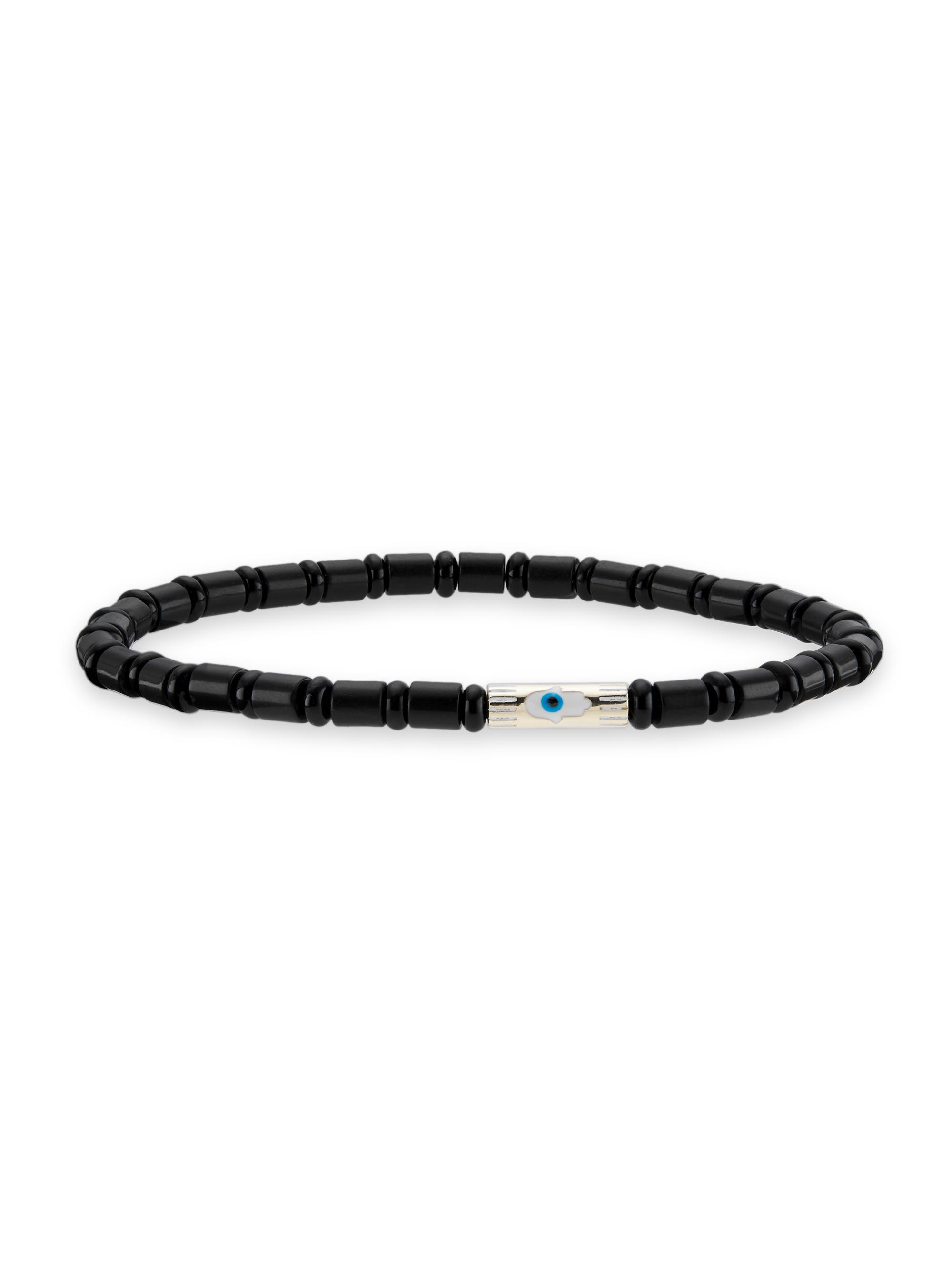Luis Morais Men's Hamsa 14K Yellow Gold & Onyx Beaded Bracelet - Black