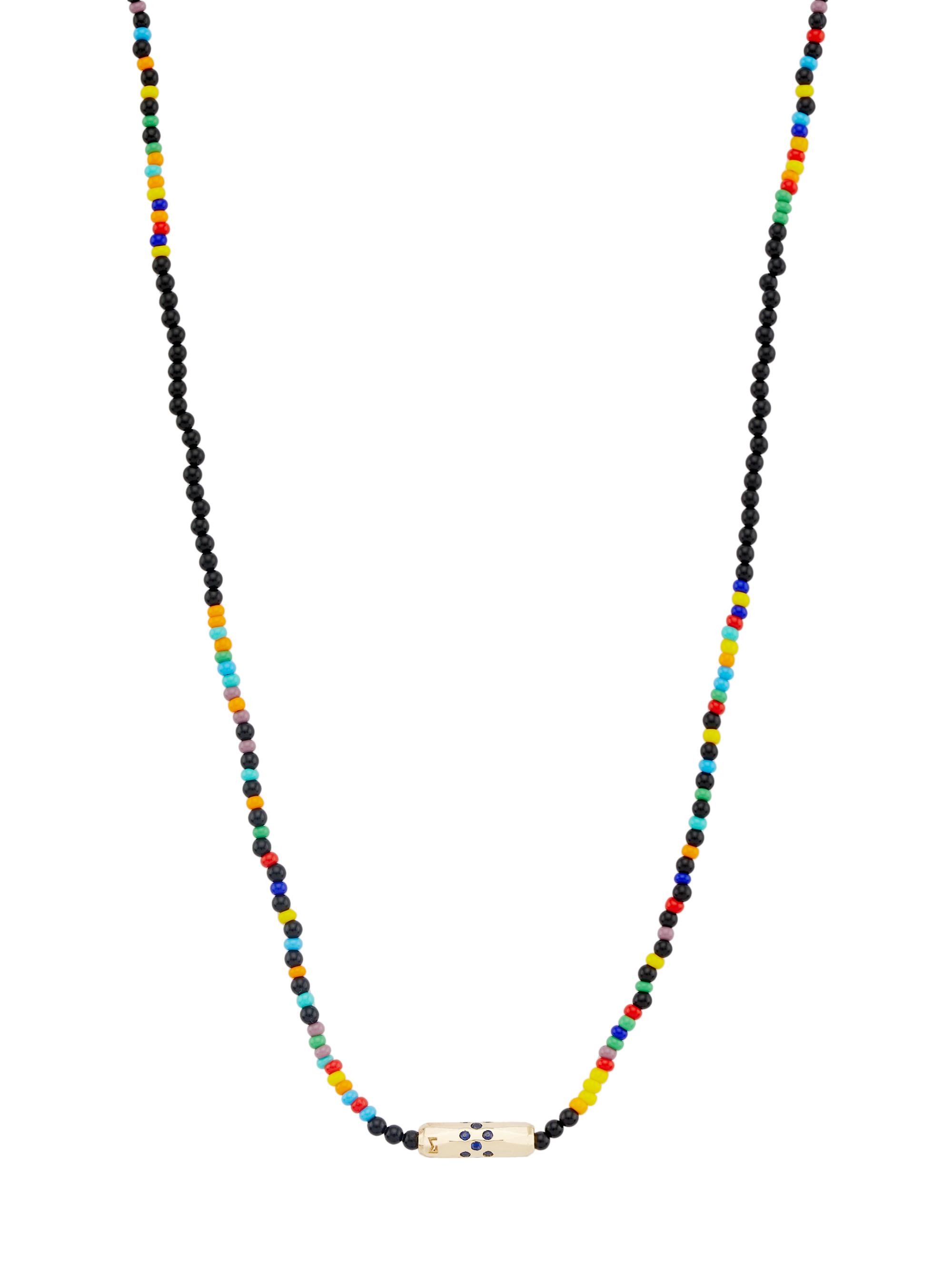 Luis Morais Men's Blue Sapphire & 14K Yellow Gold Beaded Necklace - Mix Three