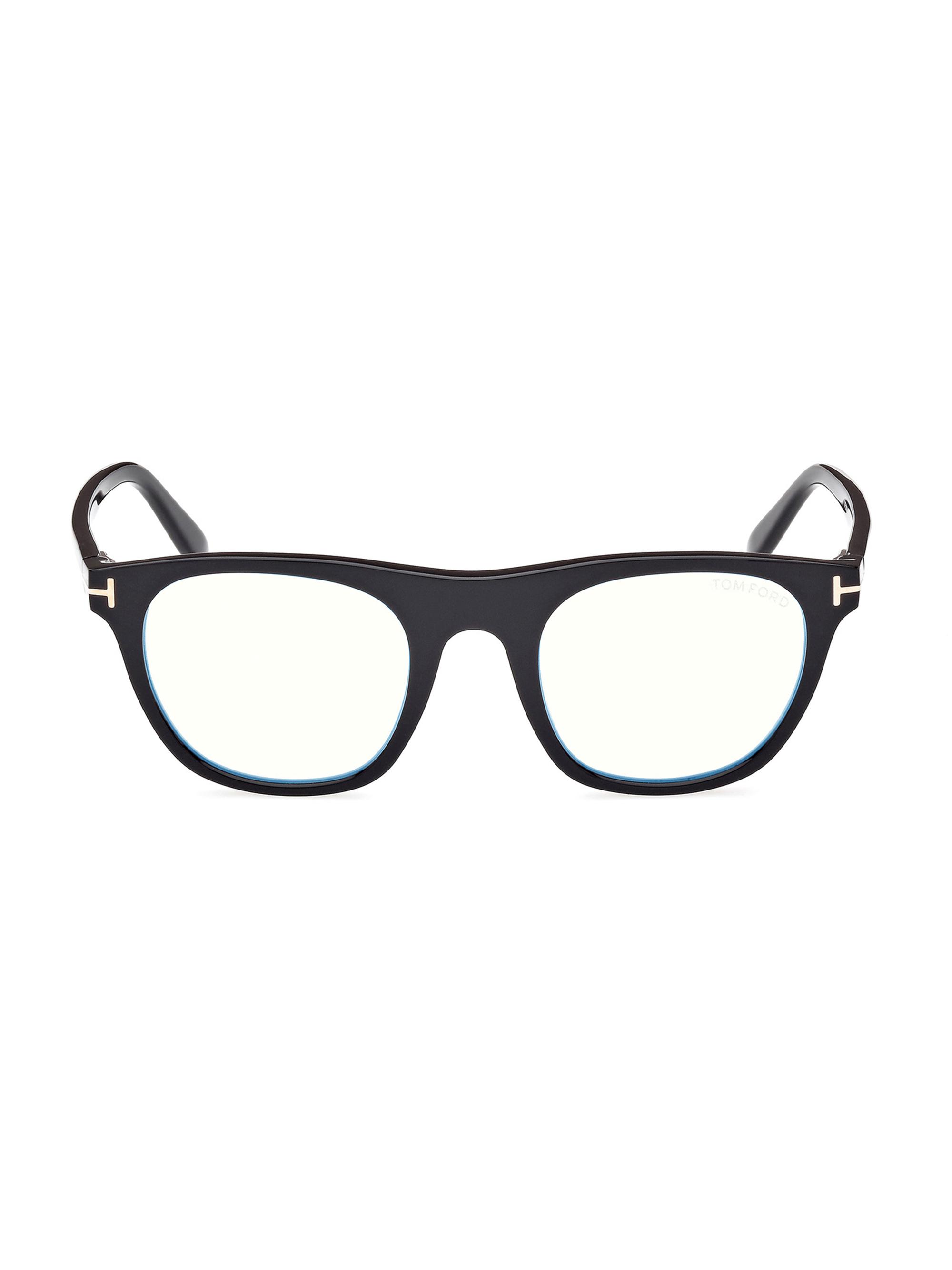 TOM FORD Men's 51MM Square Blue-Block Optical Glasses - Shiny Black Blue