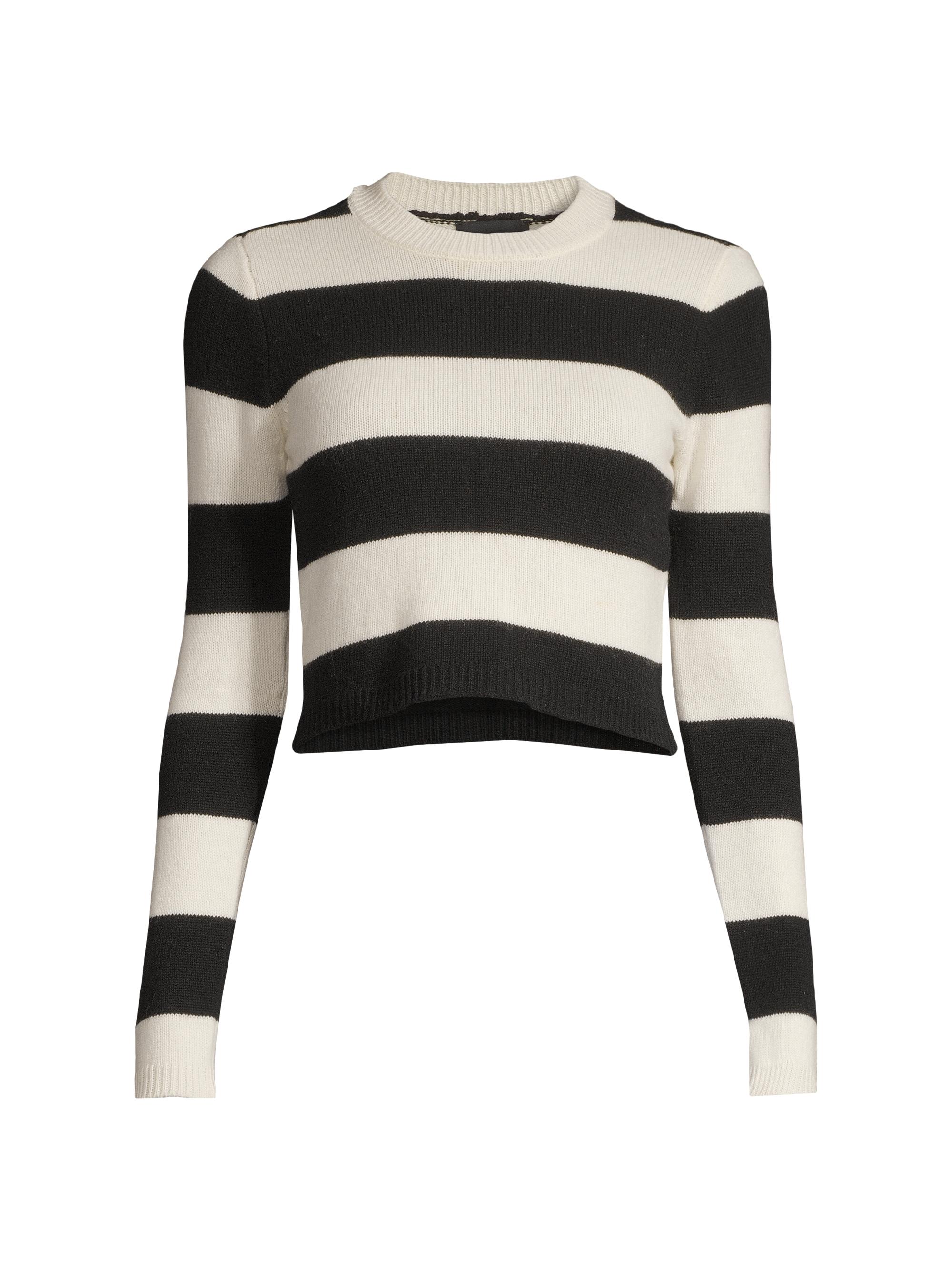 Cynthia Rowley Women's Colorblocked Wool & Cashmere Sweater - Black White