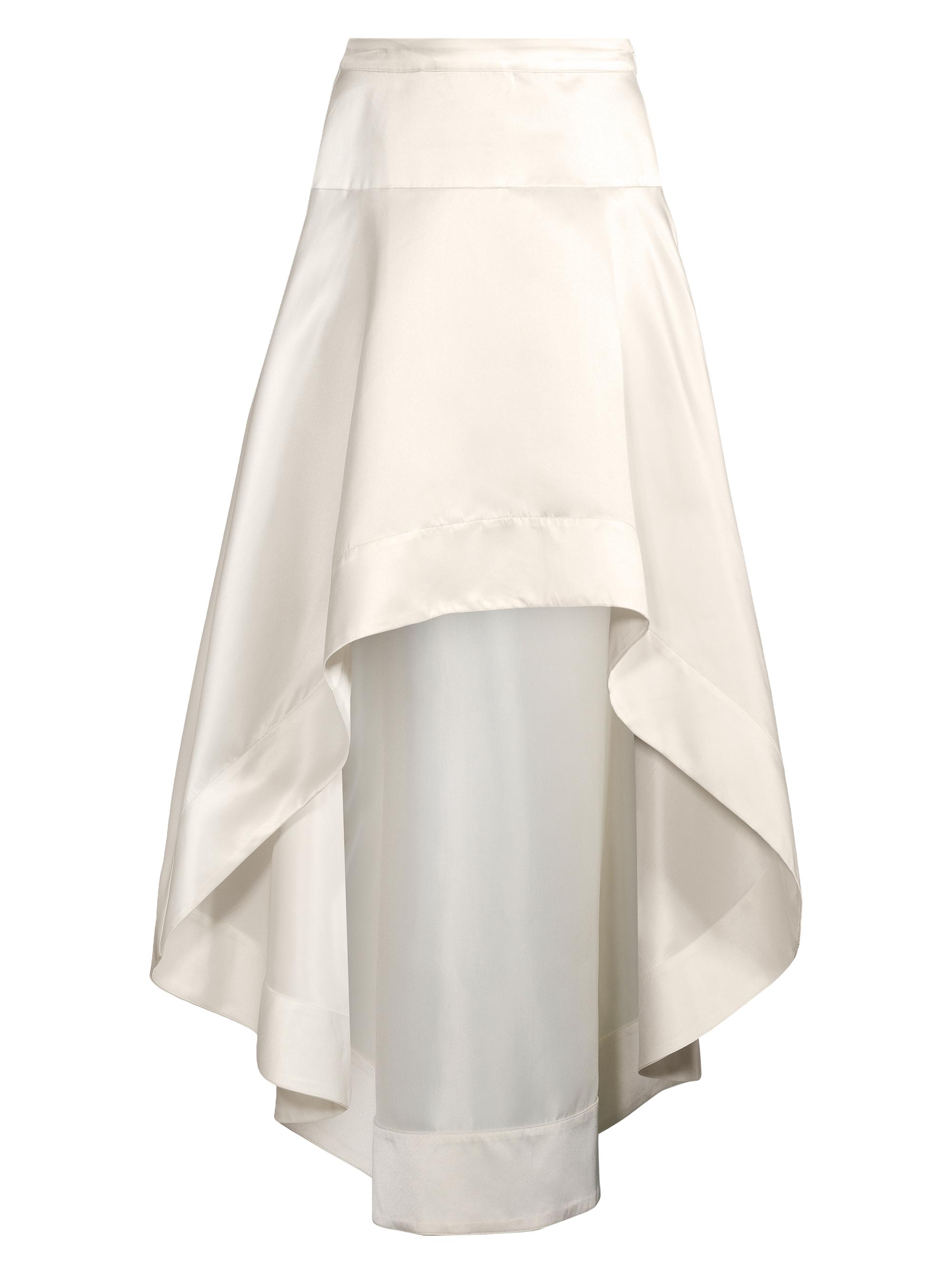 Cynthia Rowley Women's Satin High-Low Skirt - White