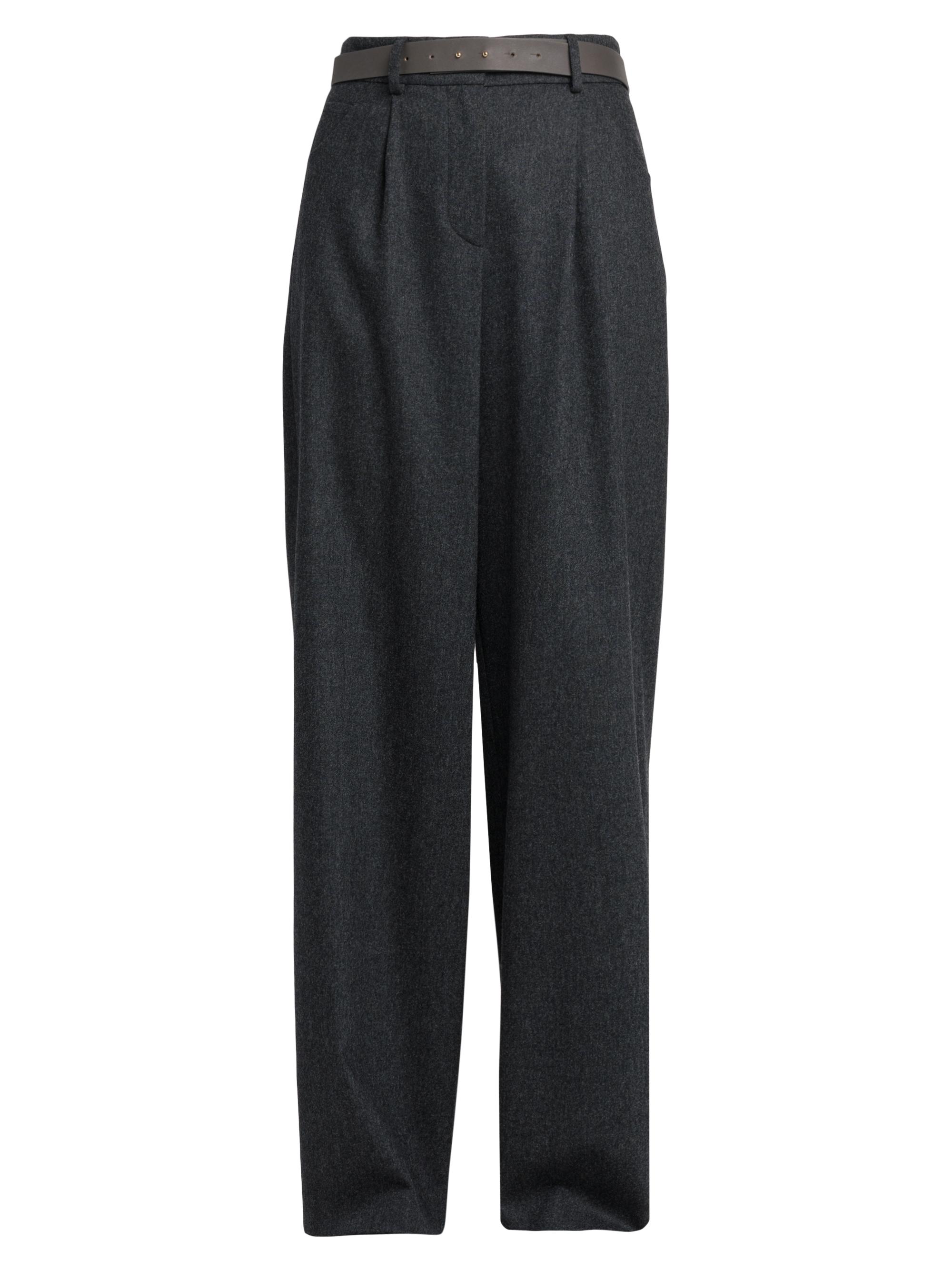 Giorgio Armani Women's Flannel High-Rise Trousers - Dark Grey