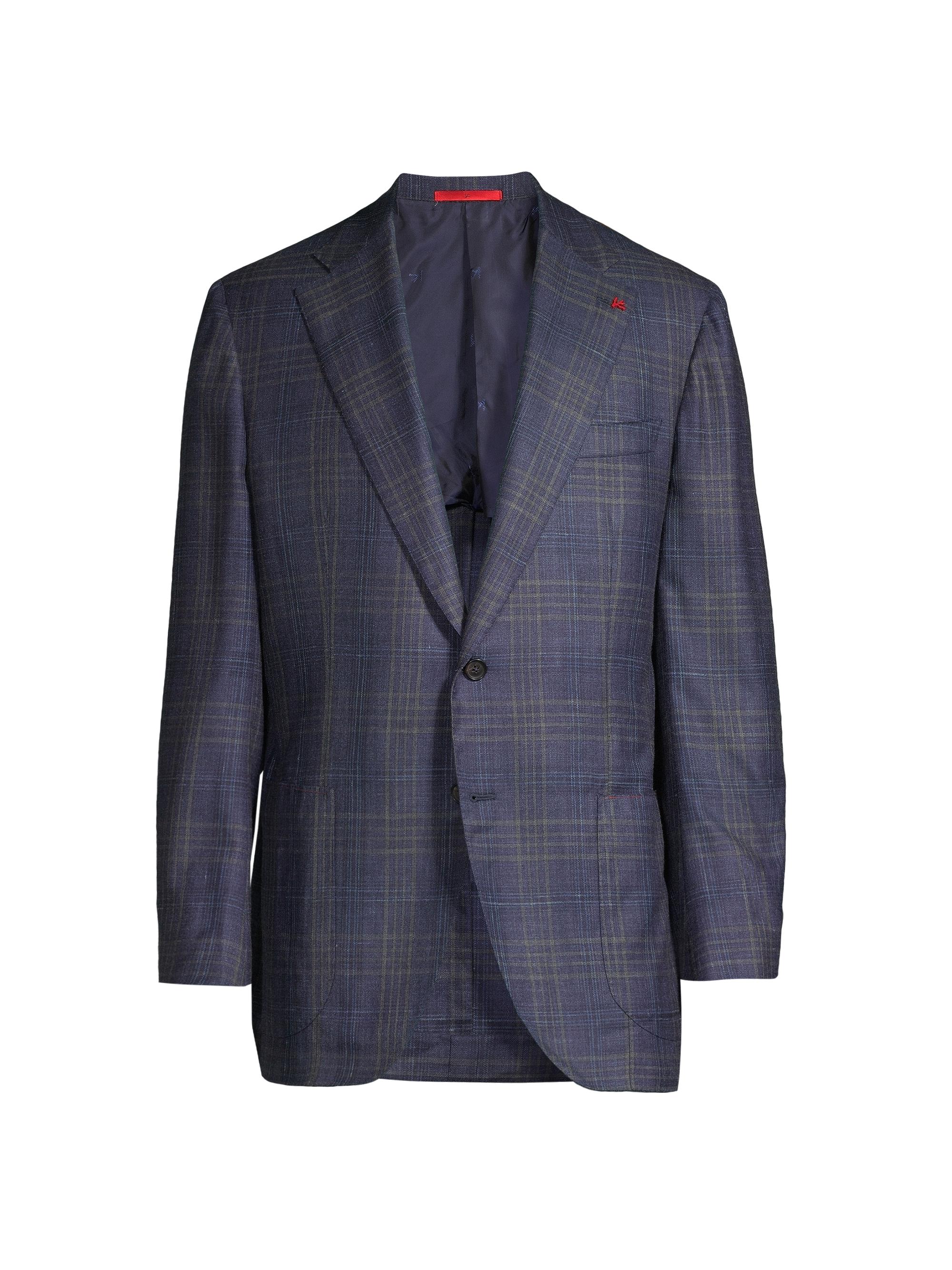 Isaia Men's Marechiaro Plaid Wool-Blend Two-Button Sport Coat - Navy