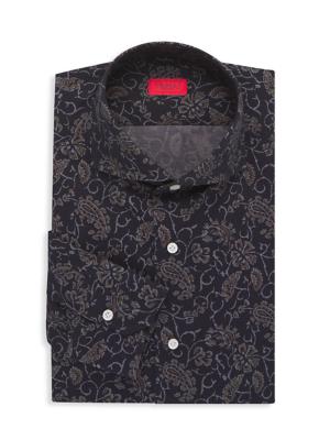 Isaia Men's Floral Dress Shirt - Dark Floral