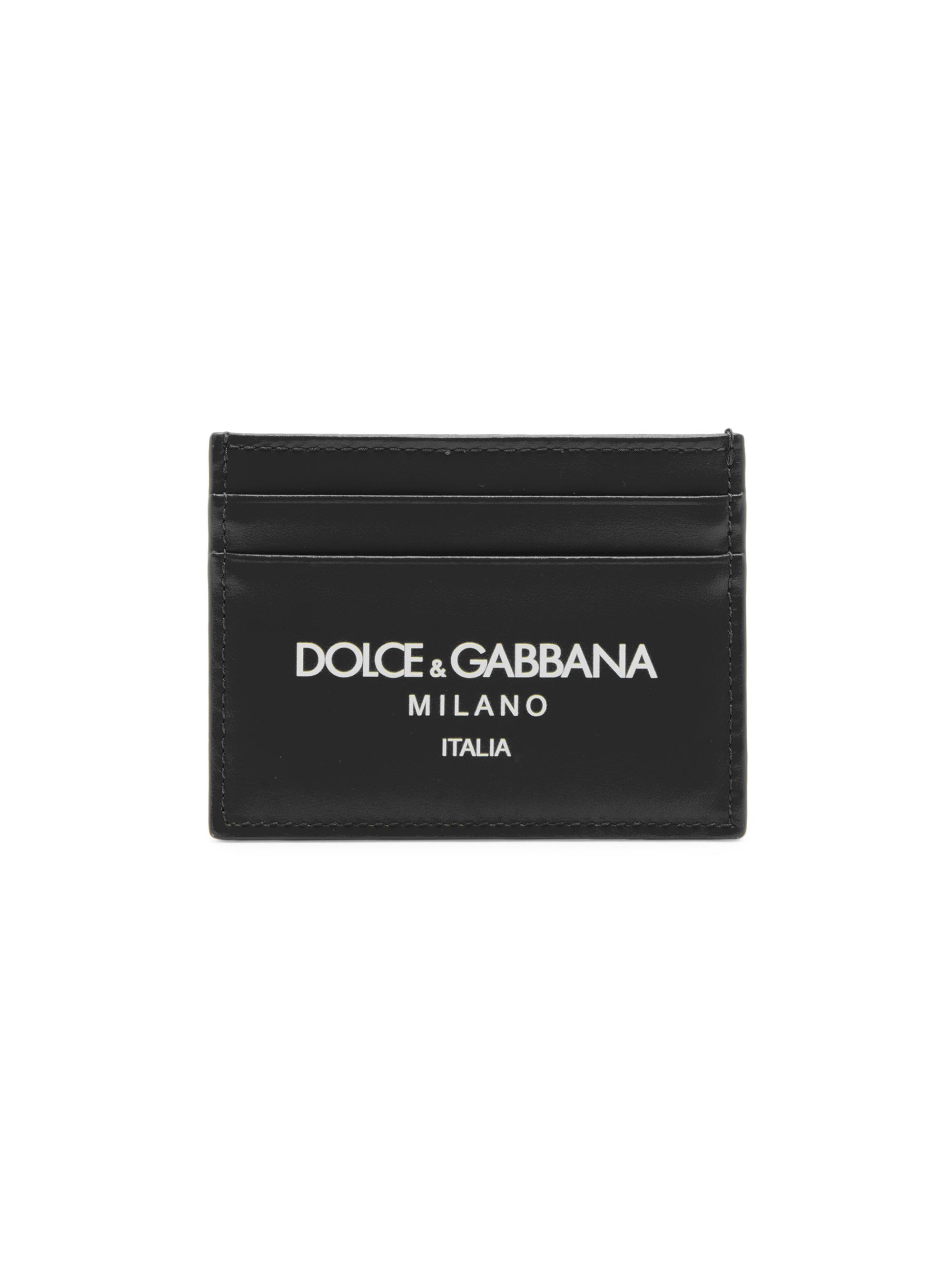 Dolce & Gabbana Men's Leather Card Case - Black White