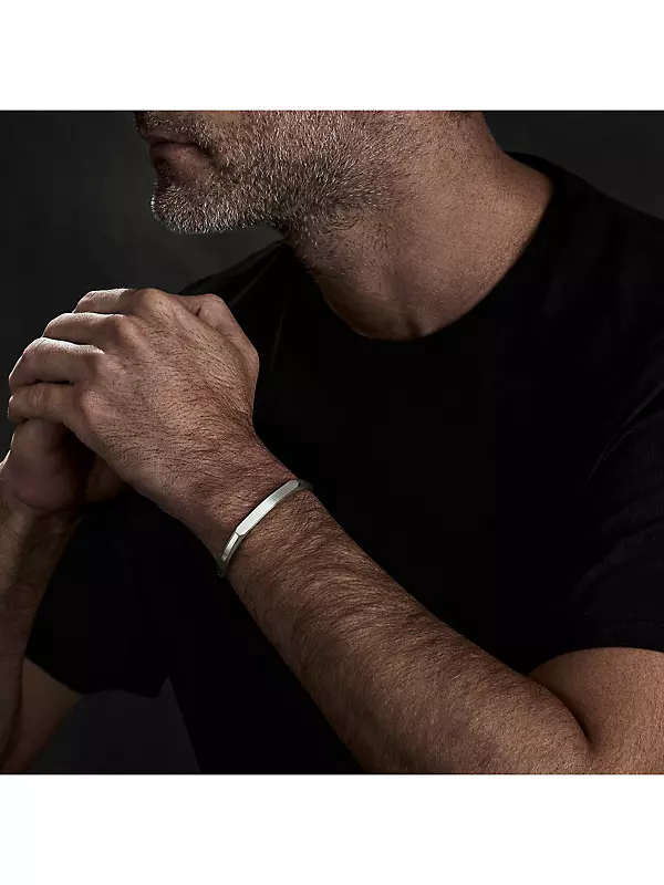 Monogram Recycled Silver Ribbon Wrap Bracelet