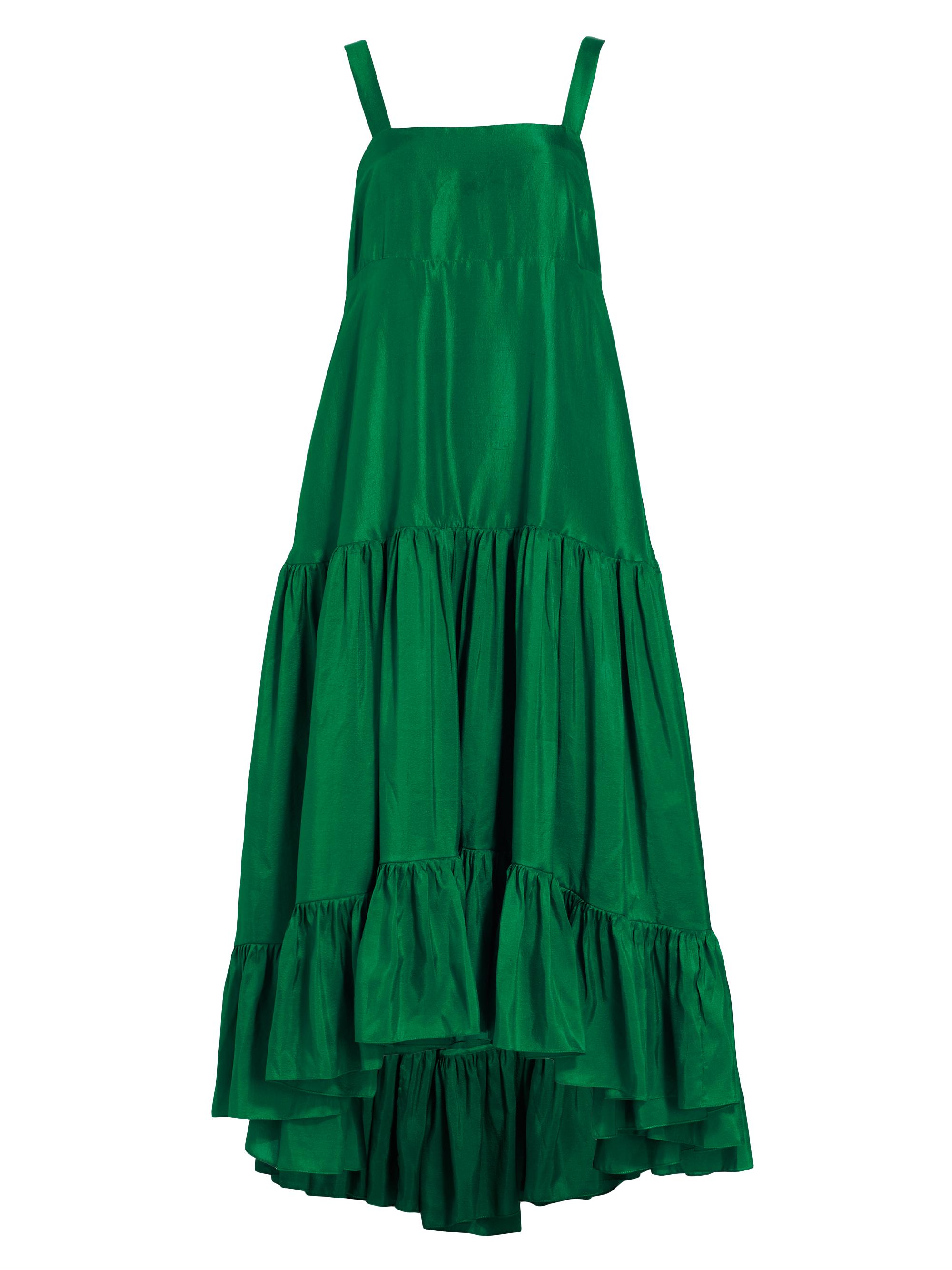 Azeeza Griffon Raw Silk Midi Dress