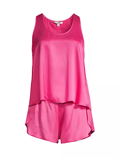 LUNYA Washable Silk Cami Pant Set in Caffeinated Pink